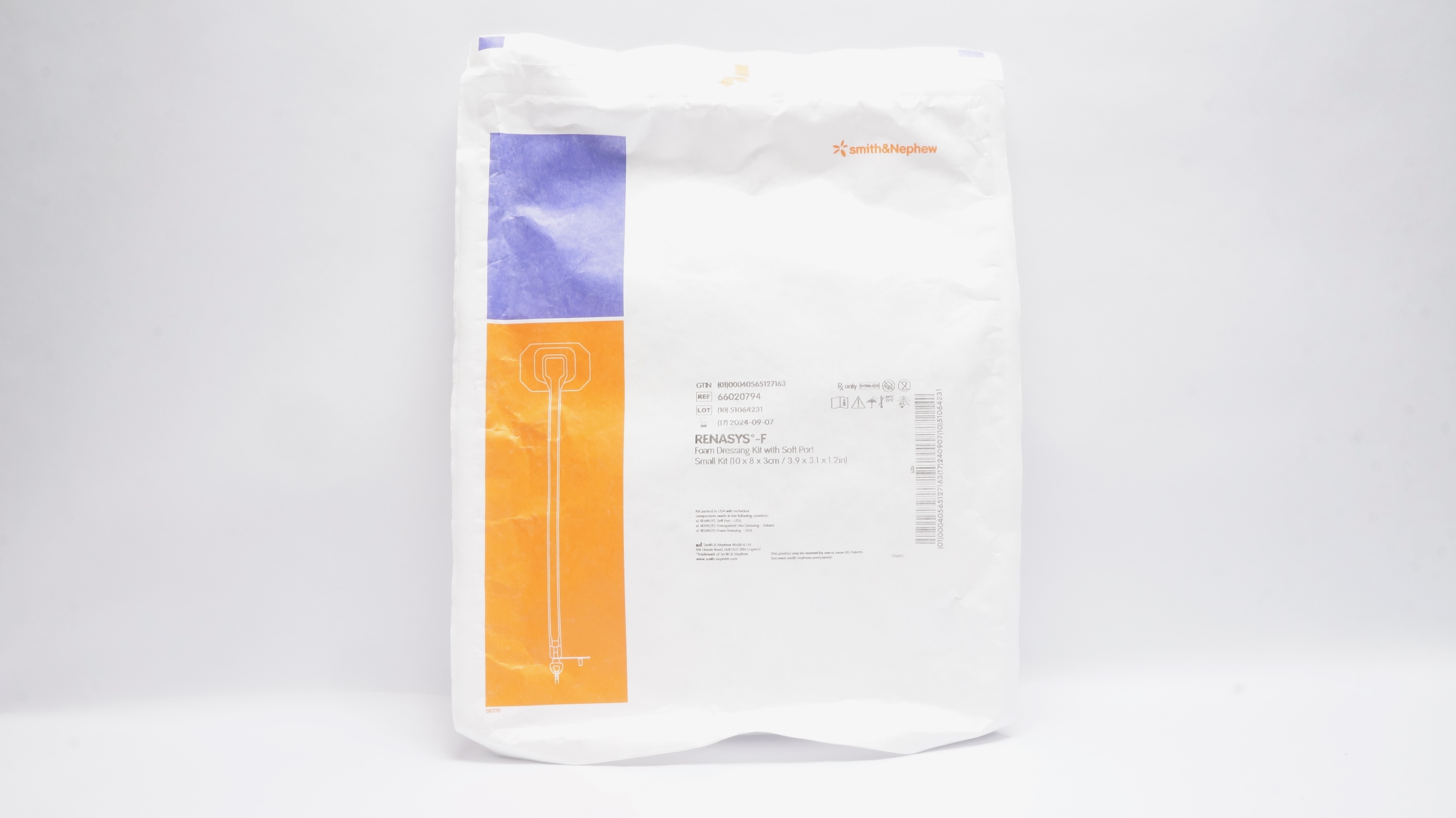 Smith&Nephew 66020794 Renasys-F Foam Dressing Kit w/ Soft Port, Small Kit (x)