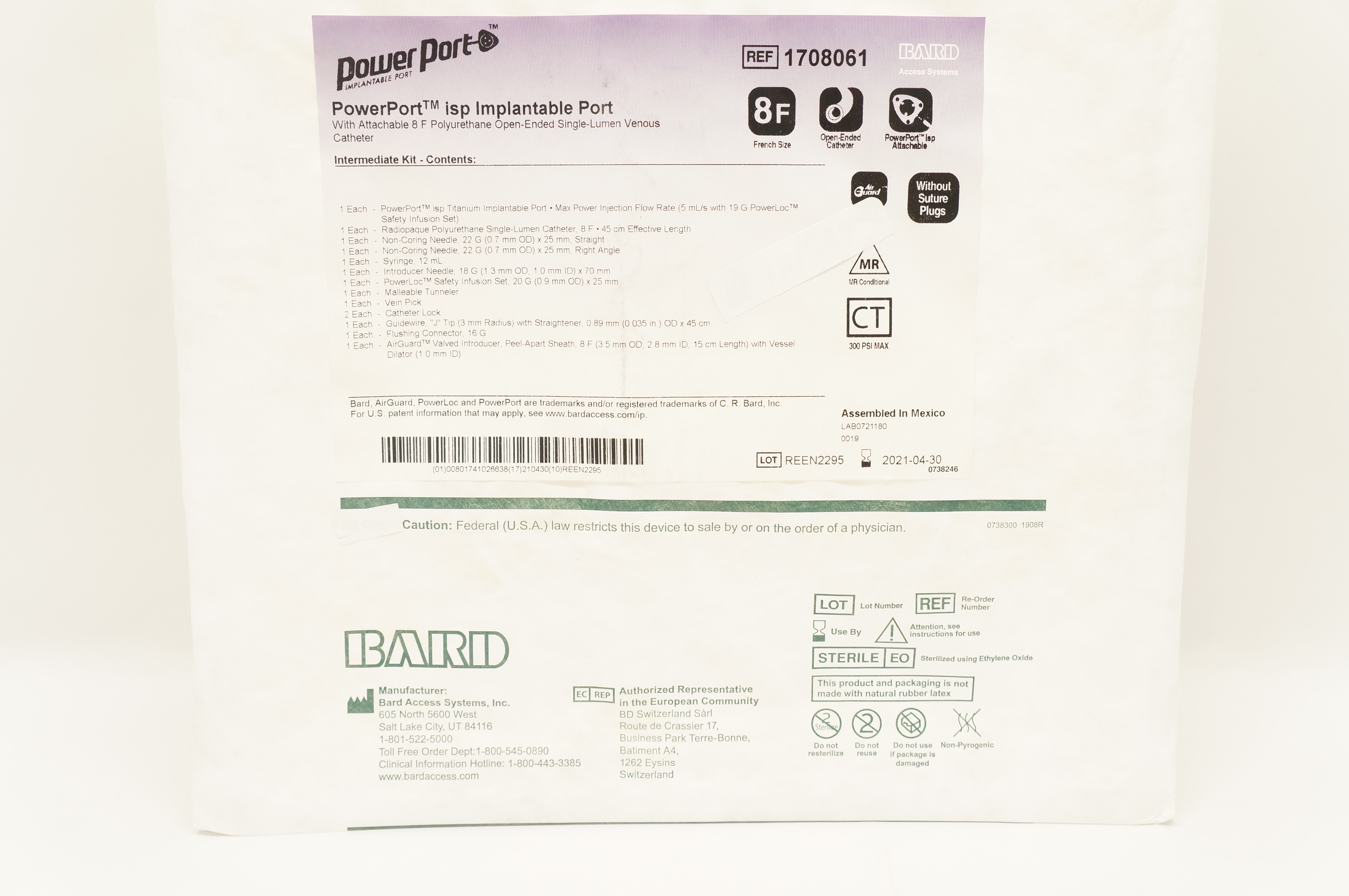 i-Partners　isp-1210 Bard 1708061 PowerPort Isp Implantable Port with Polyurethane
