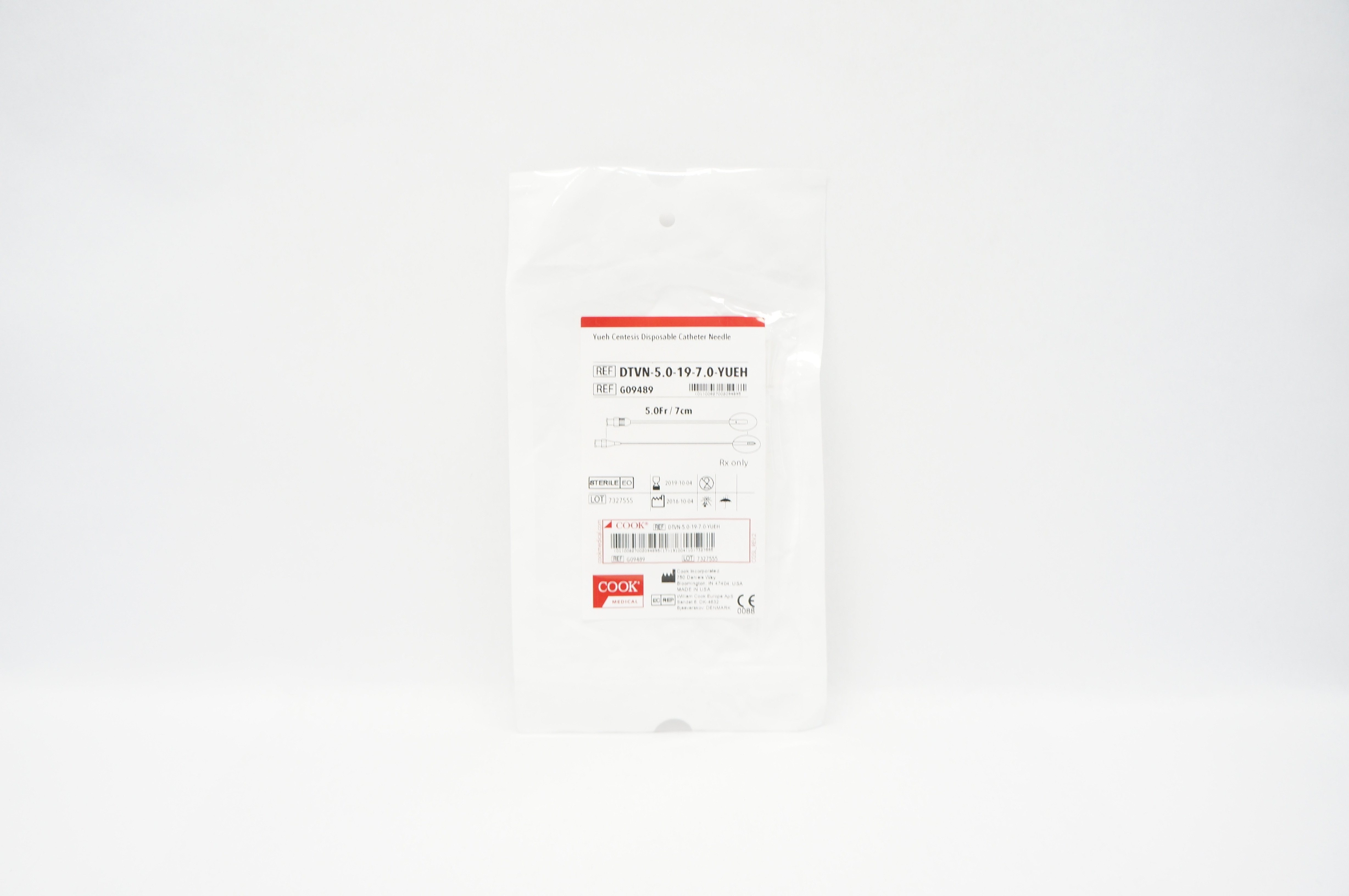 Cook Medical G09489 Yueh Centesis Disposable Cath. Ndle 5F x 7cm (x)