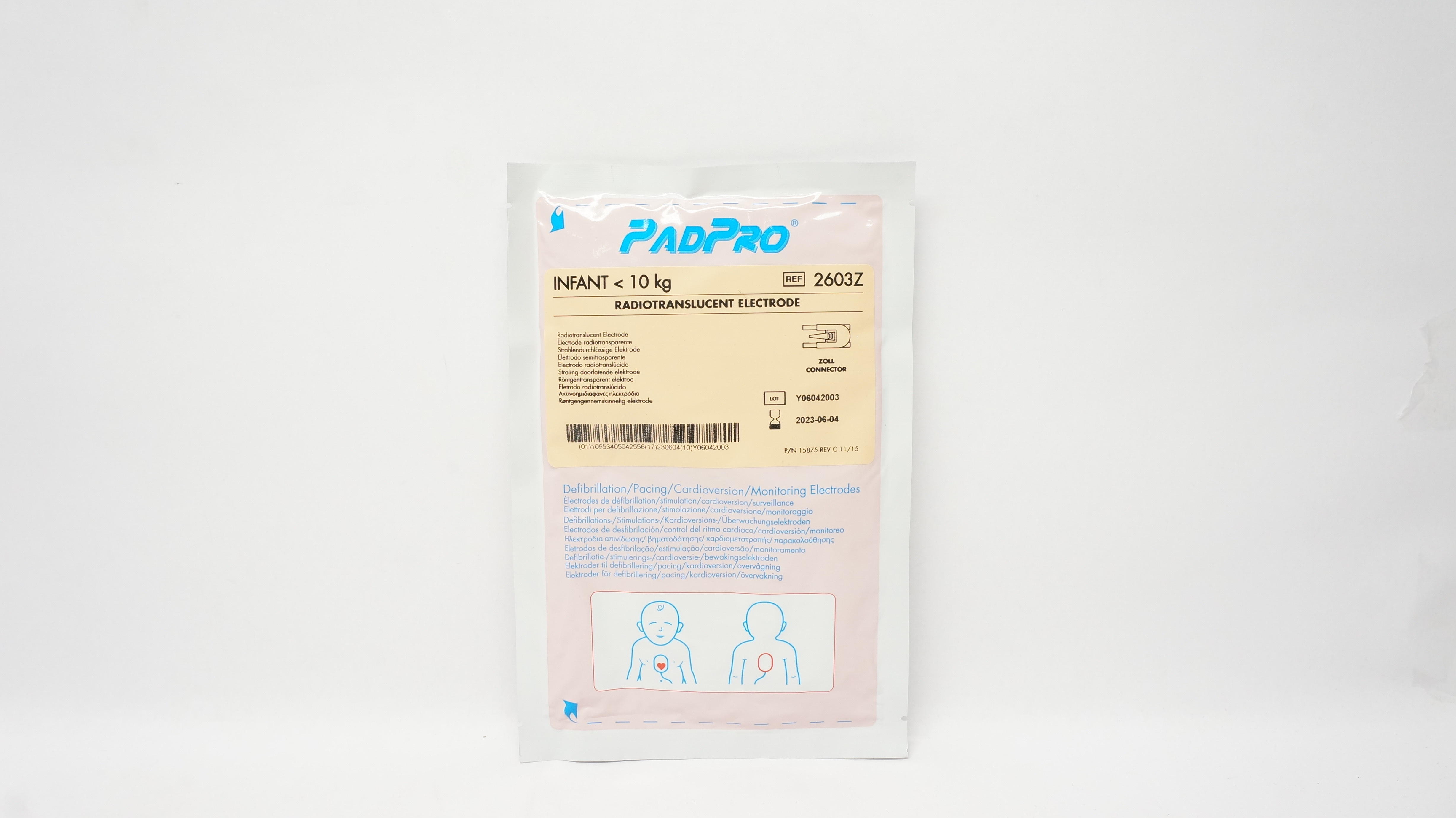 Conmed 2603Z PadPro Radiotranslucent Electrode Infant <10kg (x)