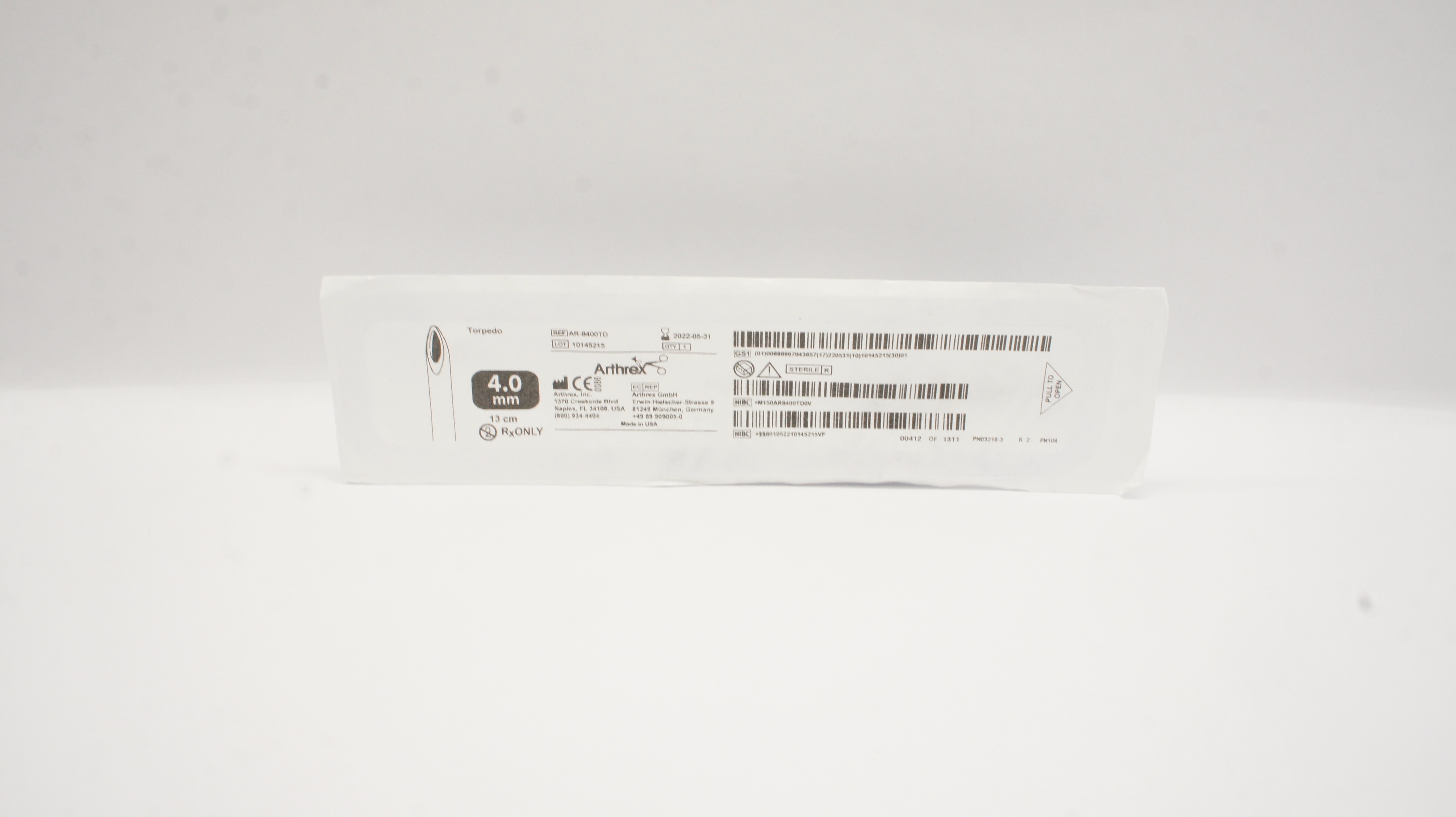 Arthrex AR-8400TD Torpedo 4.0mm x 13cm (x)