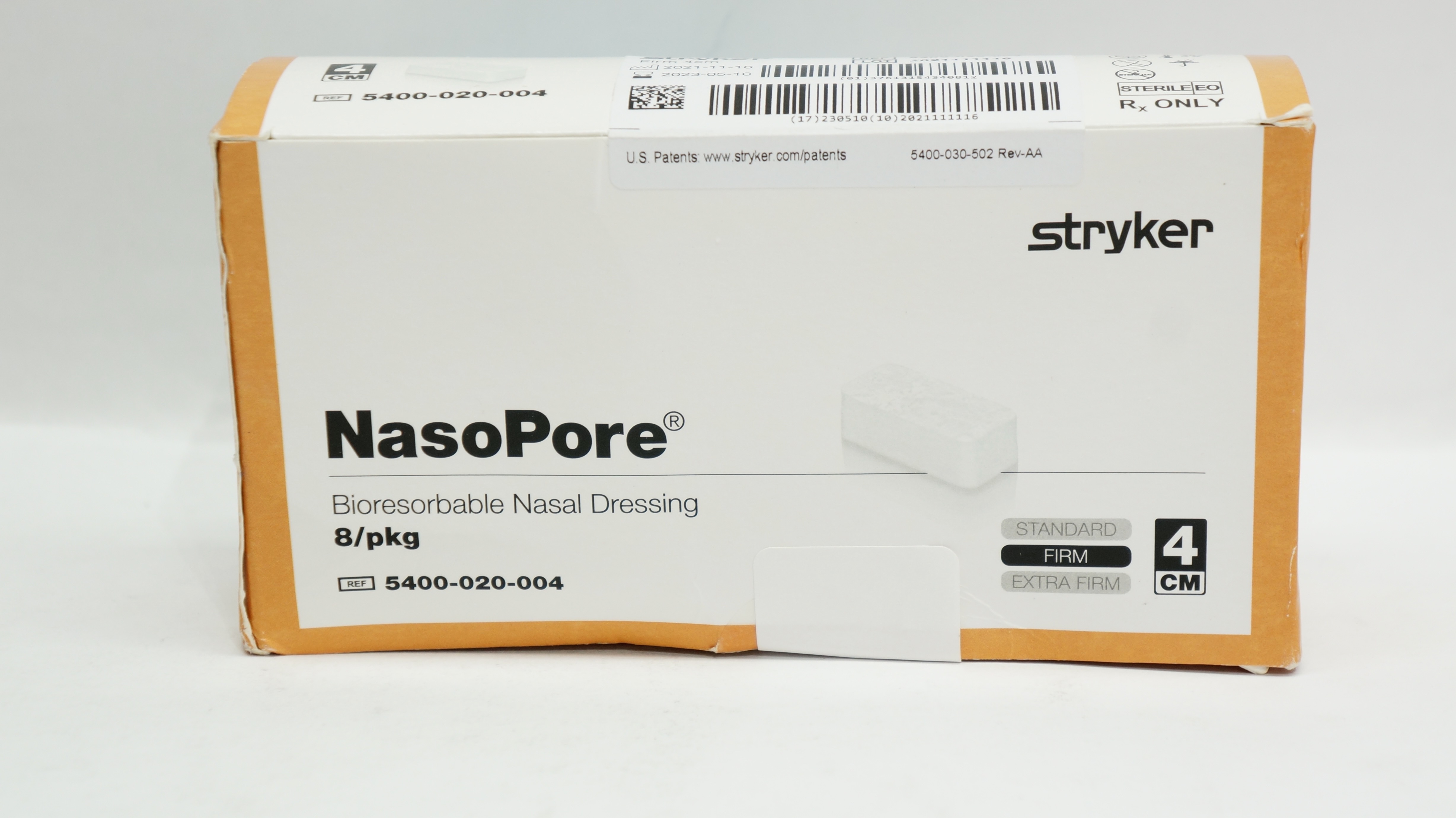 外科的摘出 / Surgical Extraction 3枚セット Stryker 5400-020-004 NasoPore Bioresorbable Nasal Dressing