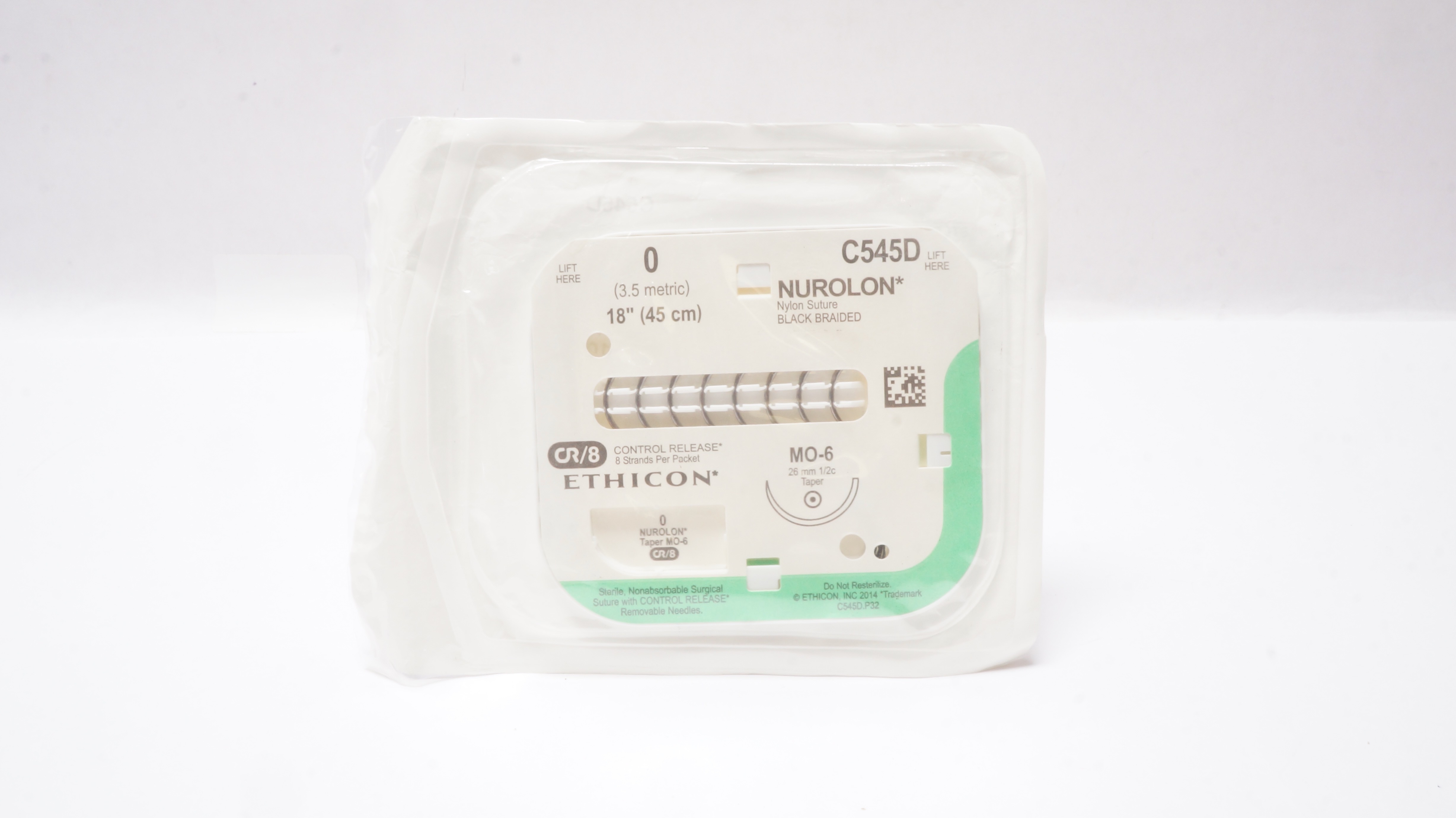 Ethicon C545D 0 NUROLON Nylon MO-6, 1/2c 26mm Taper, 18inch (x)