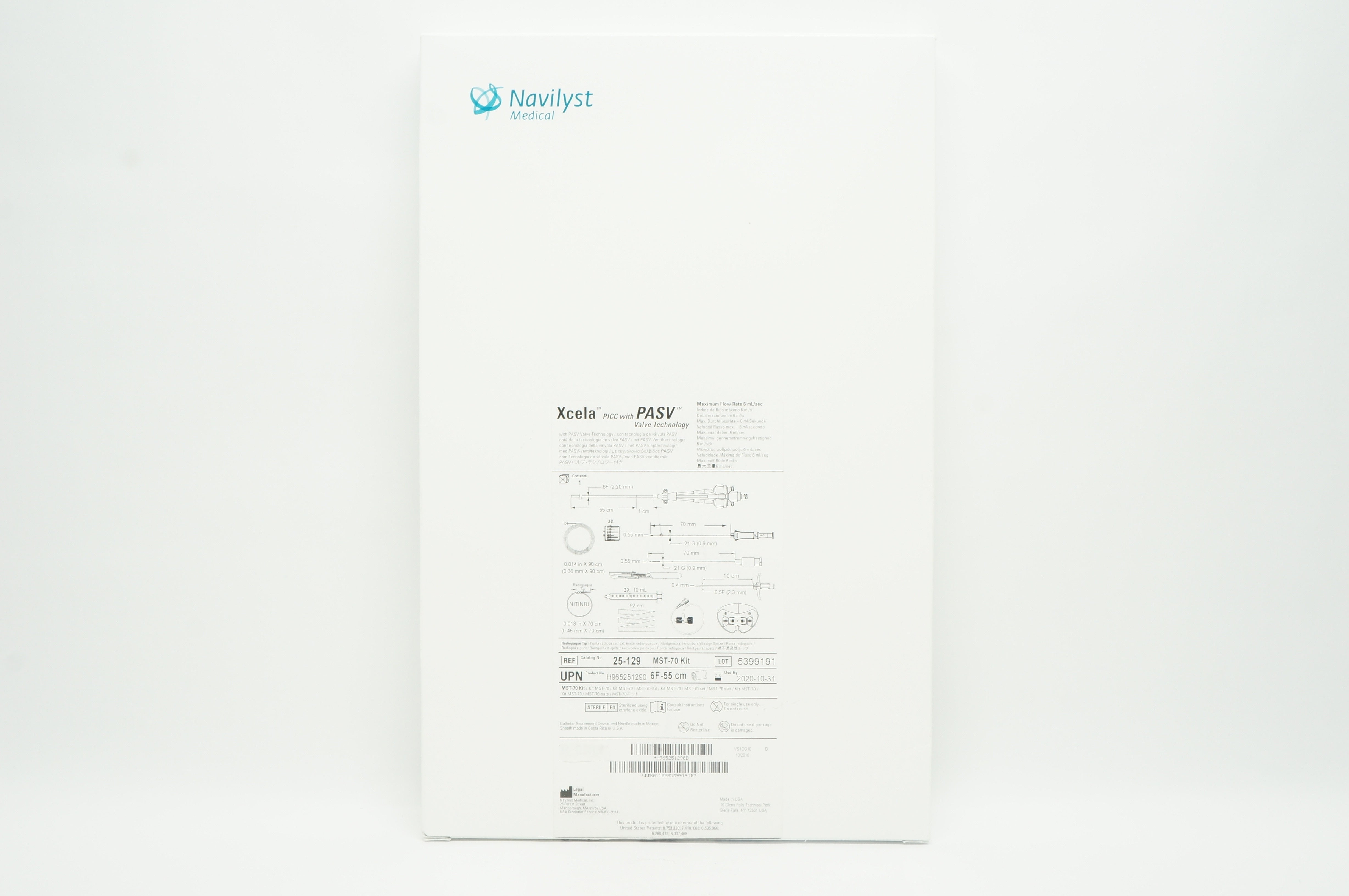 Navilyst Medical 25129 Xcela PICC With PASV Valve Technology 6F x 55cm (x)