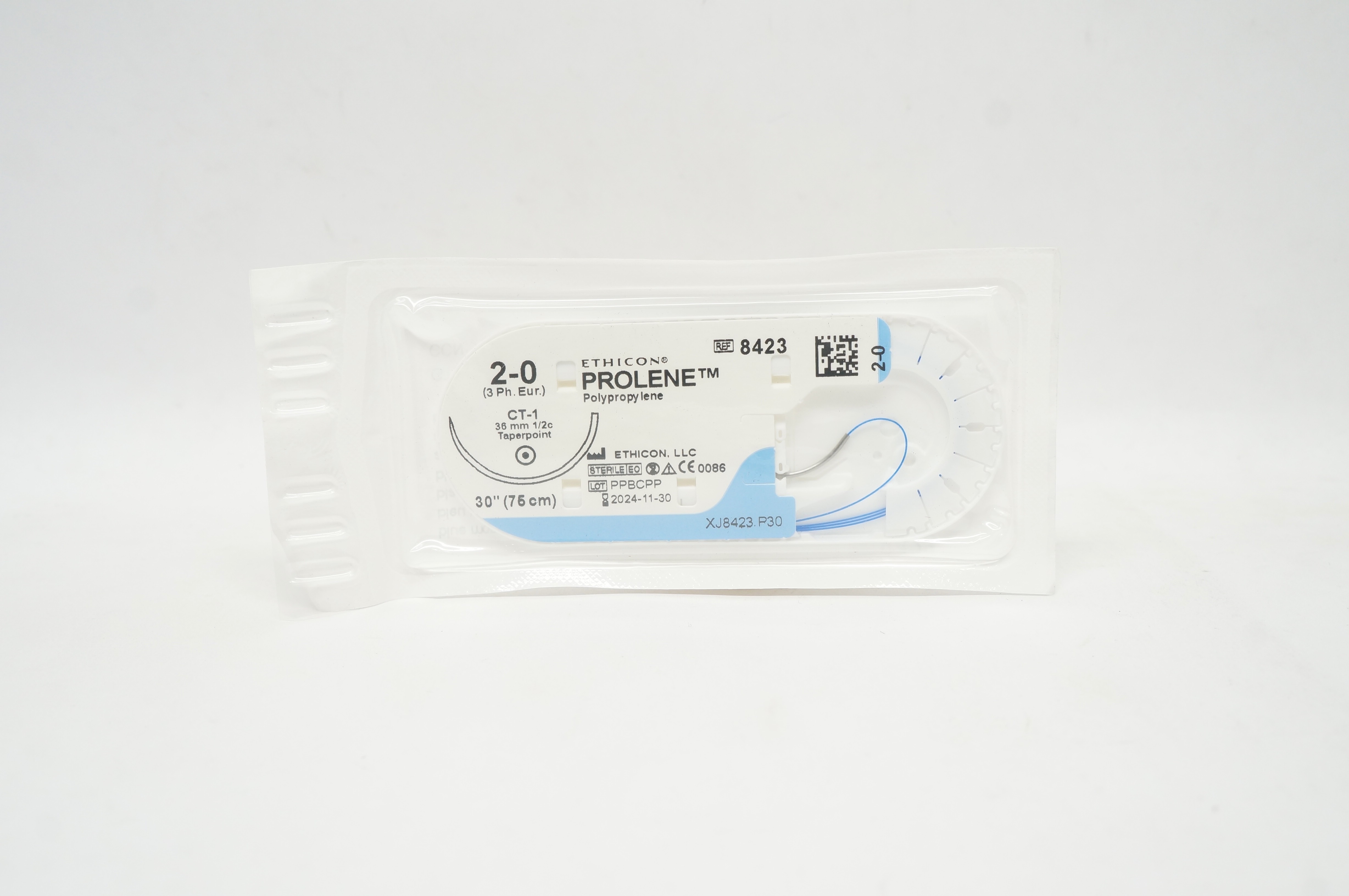 Ethicon 8423 2-0 PROLENE Polypropylene Stre CT-1 36mm 1/2c Taperpoint, 30inch