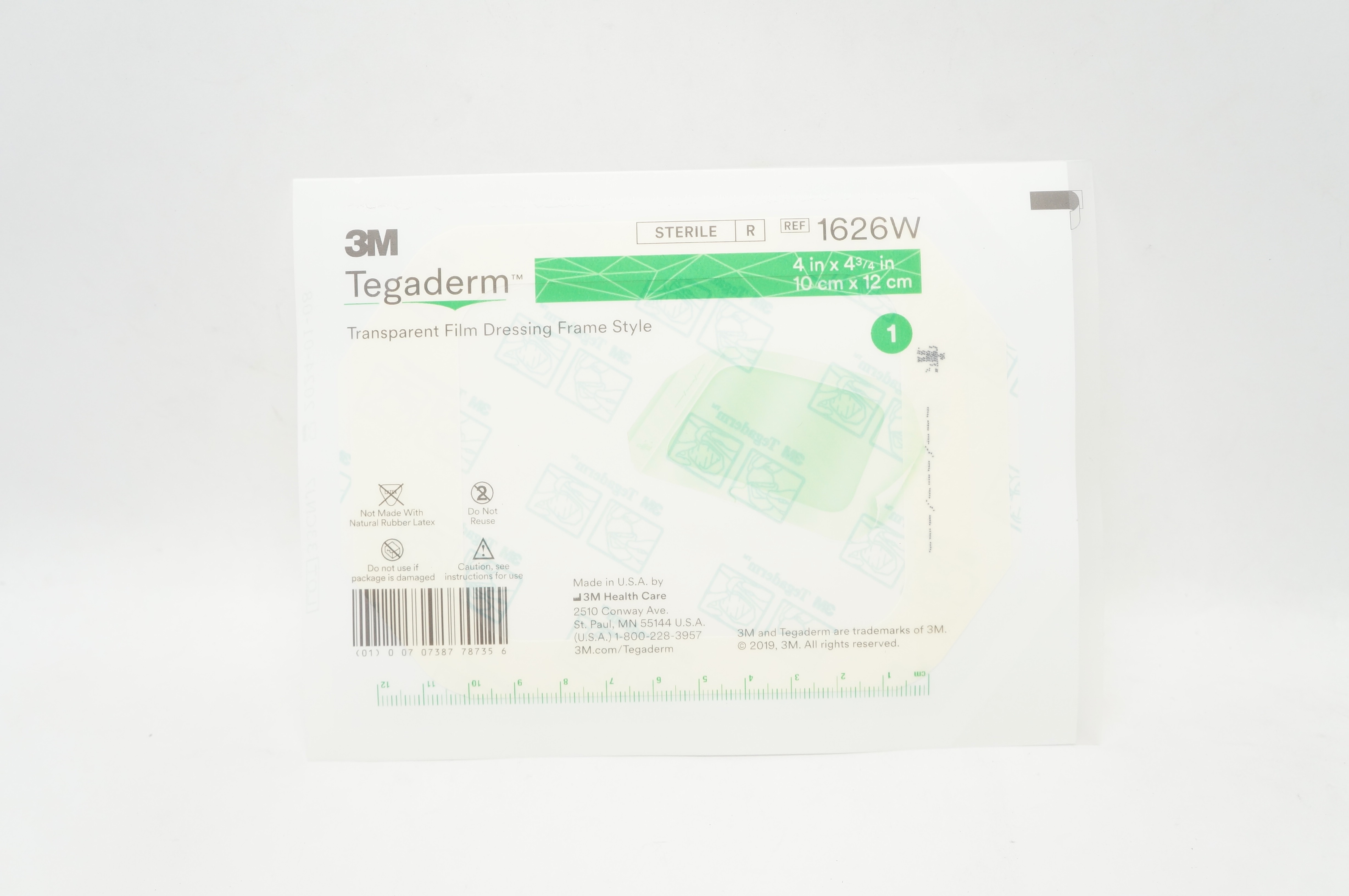 3M 1626W Tegaderm Transparent Film Dressing Frame Style 4 x 4-3/4inch