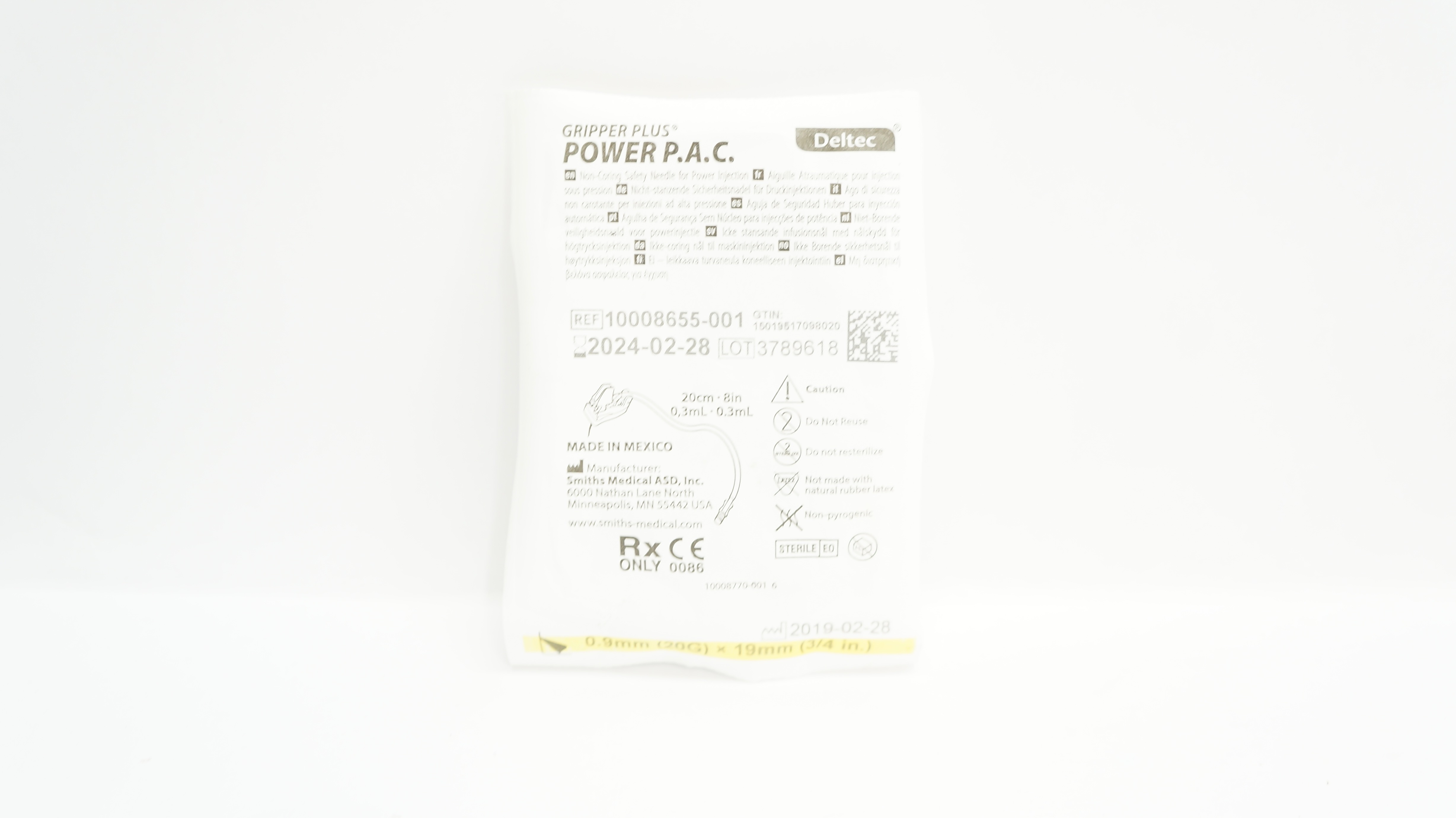 Smiths Medical 10008655-001 Deltec Power P.A.C. Safety Ndle 20G x 3/4inch