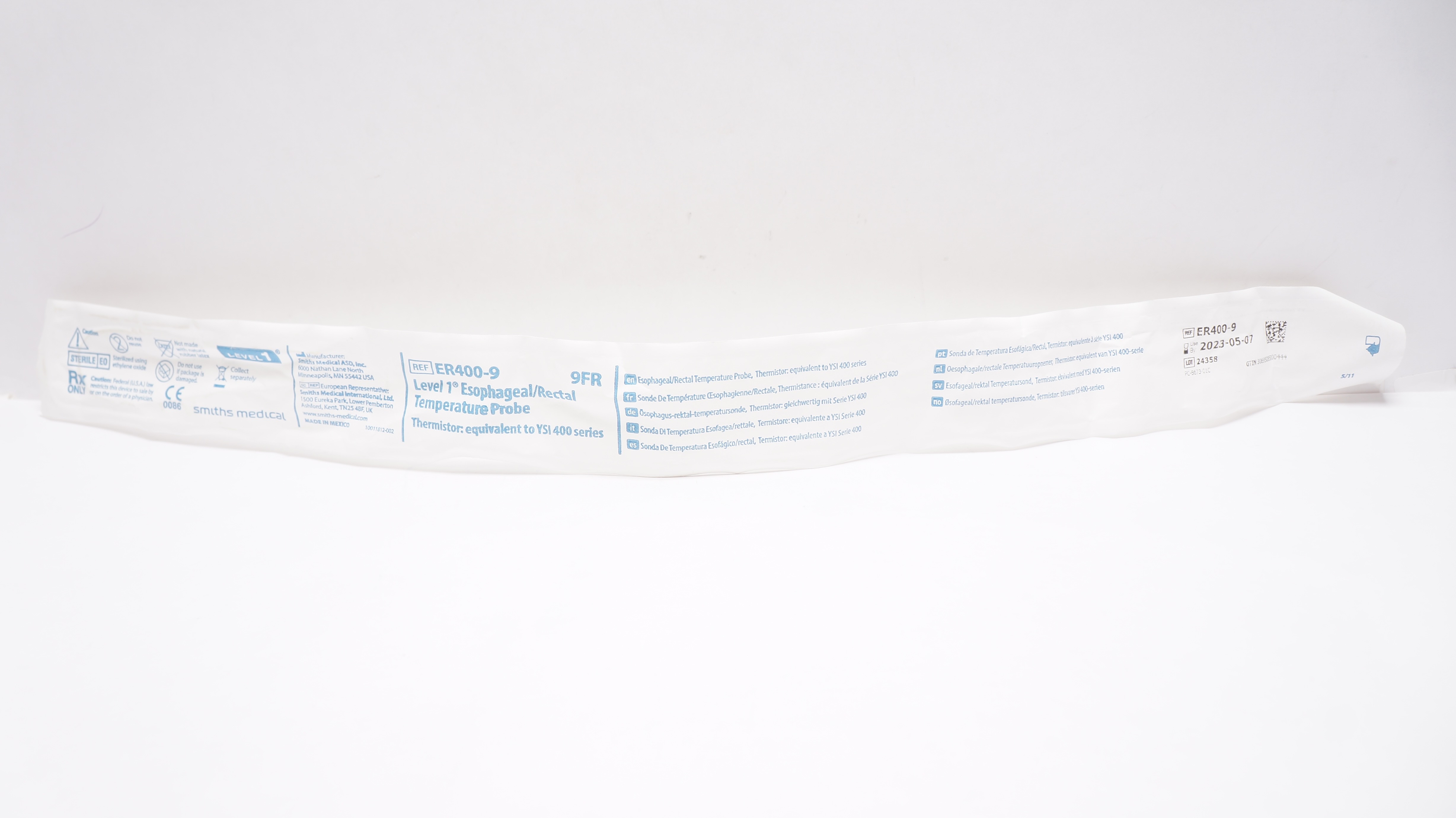 Smiths Medical ER400-9 Level1 Esophageal/Rectal Temperature Probe 9Fr (x)