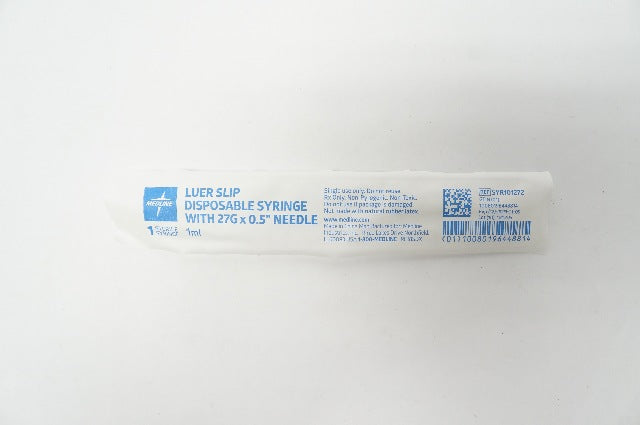 Medline SYR101272 Luer Slip Disp. Syrige W/ Ndle 27G x 0.5inch 1mL