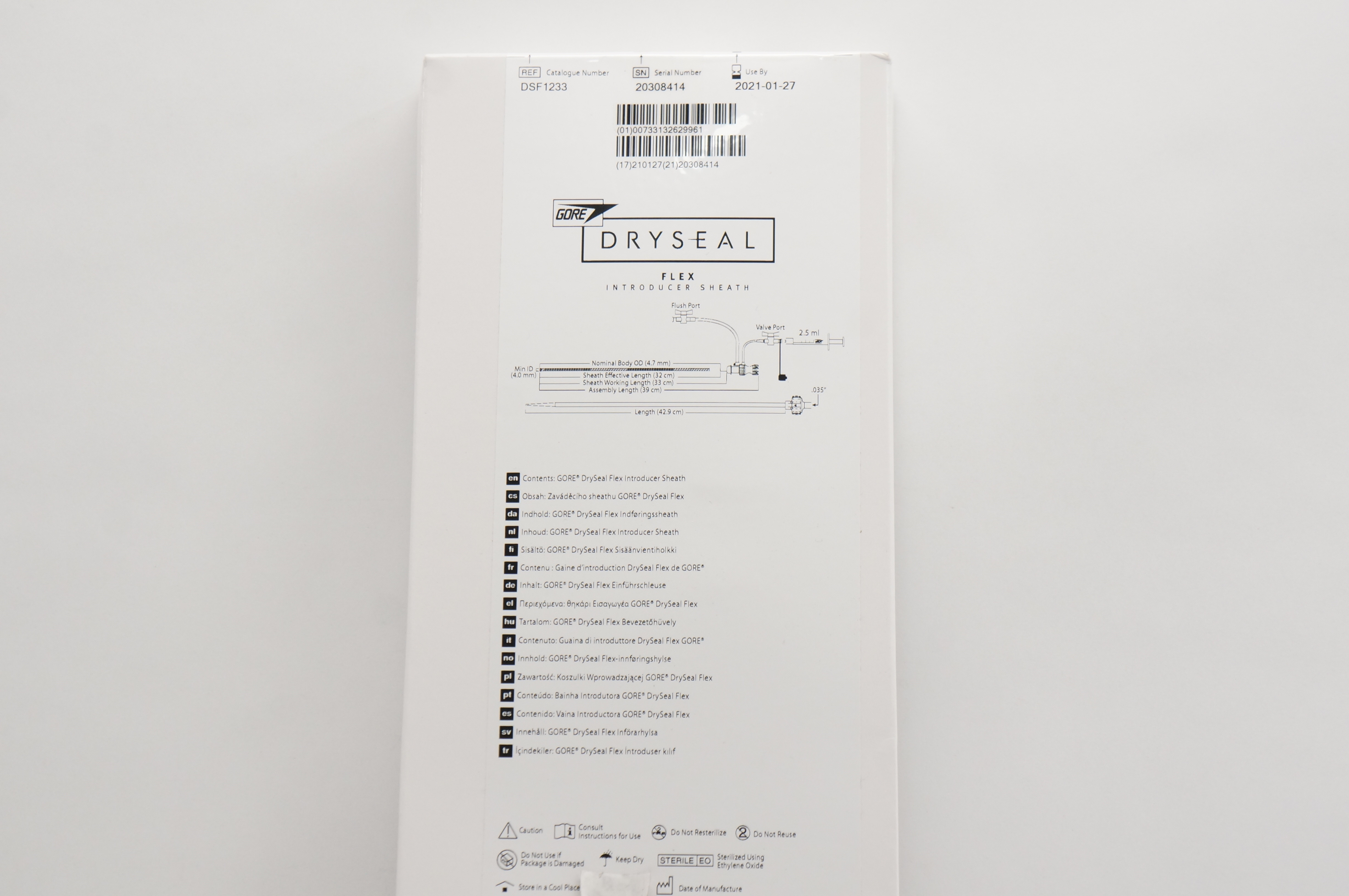 Gore DSF1233 DrySeal Flex Introducer Sheath 33cm x 12Fr (x)
