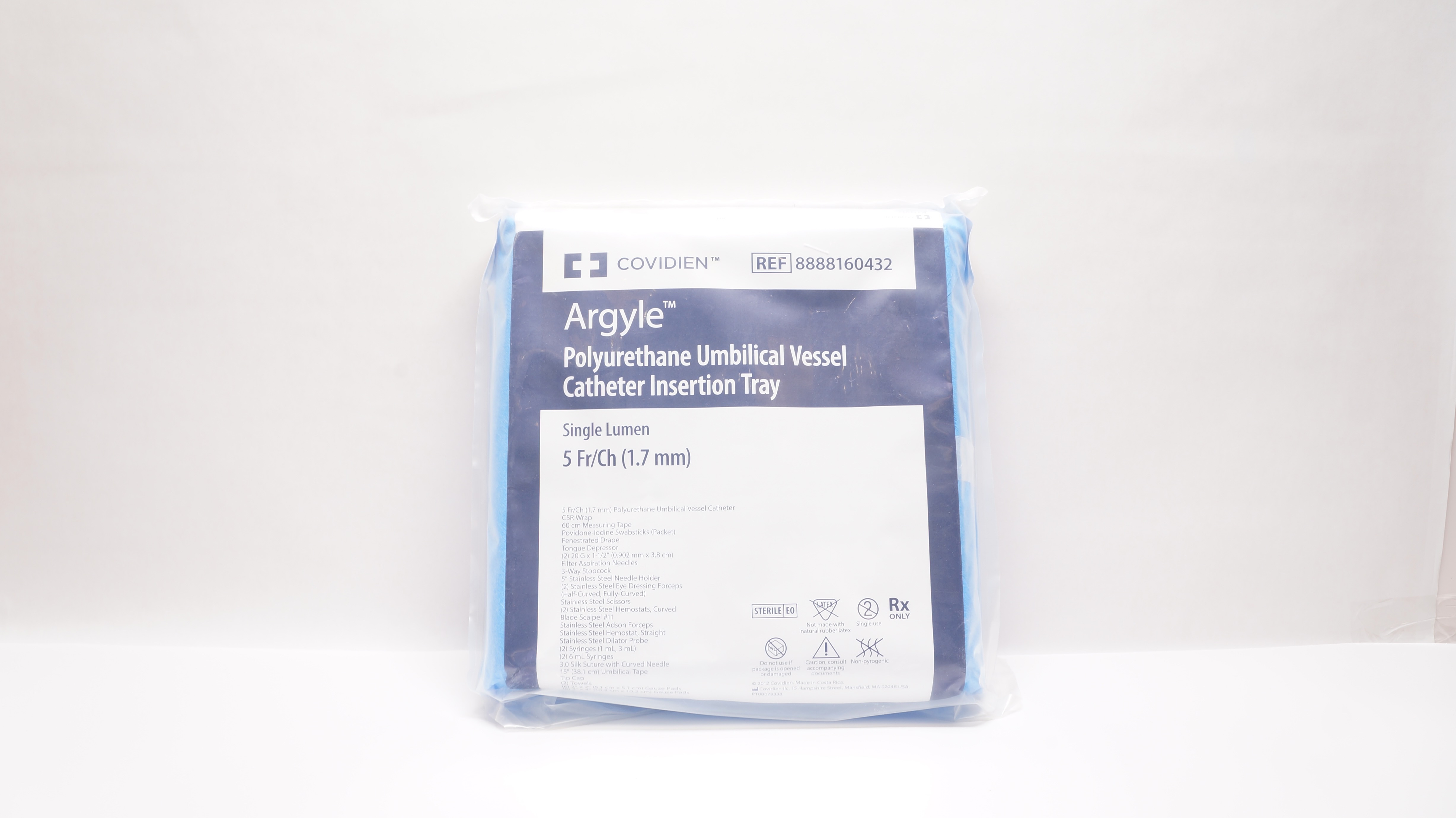 Covidien 8888160432 Polyurethane Umbilical Vessel Cath. Insertion Tray 5Fr