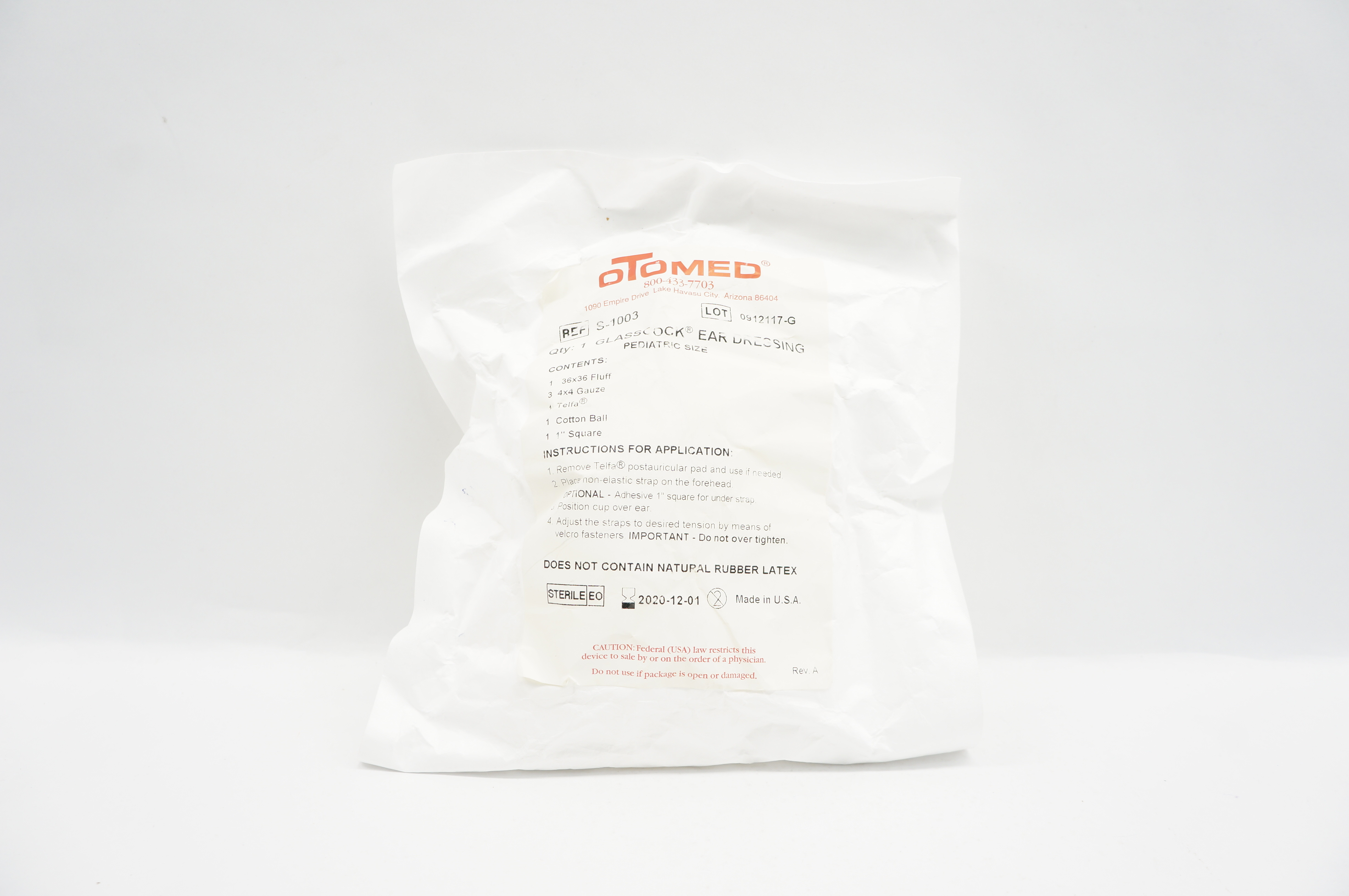 OTOMED S-1003 Glasscock Ear Dressing Pediatric Size 36x36 (x)