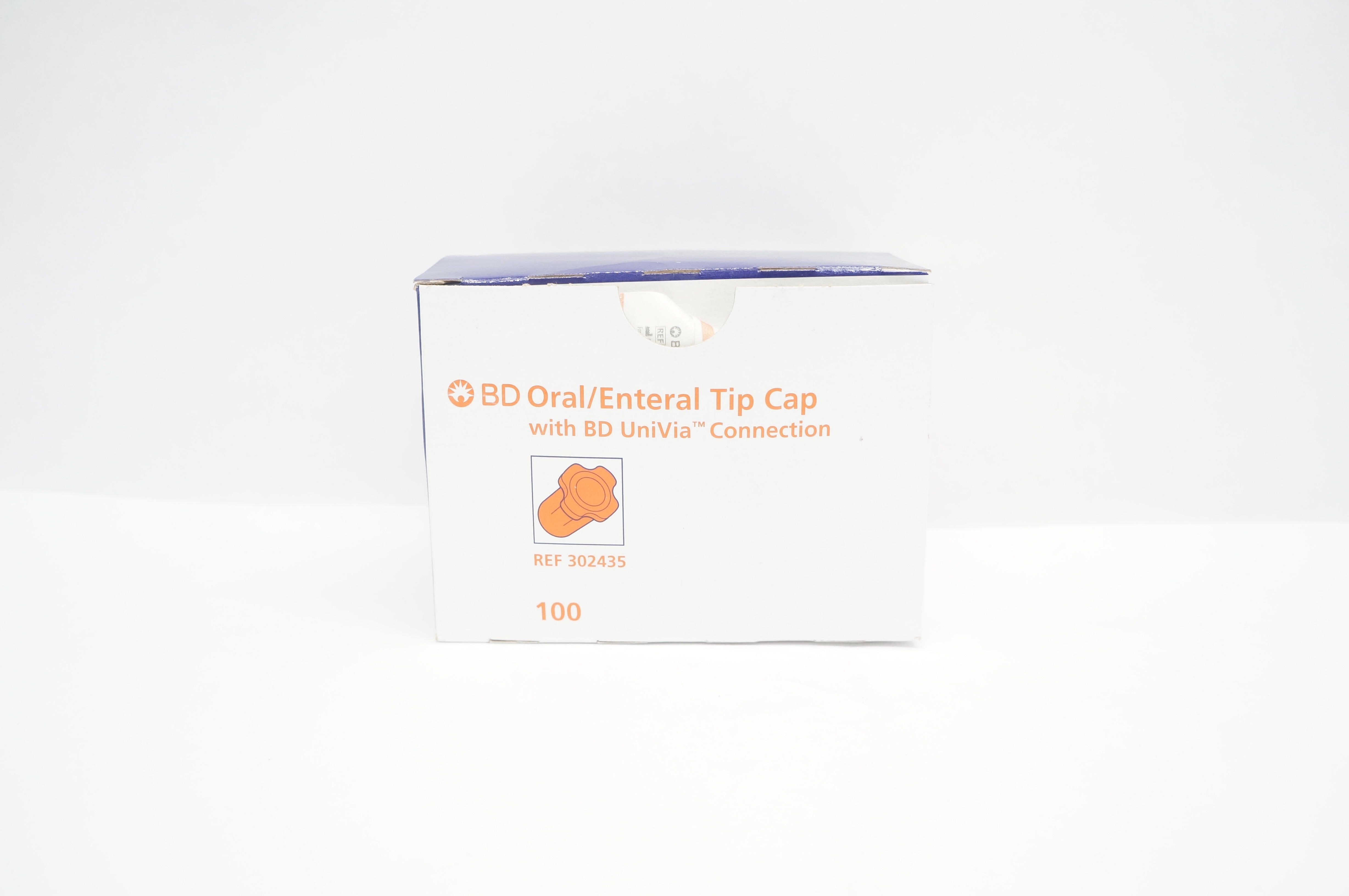 BD 302435 Oral/Enternal Tip Cap w/BD UniVia Connection - Box of 100