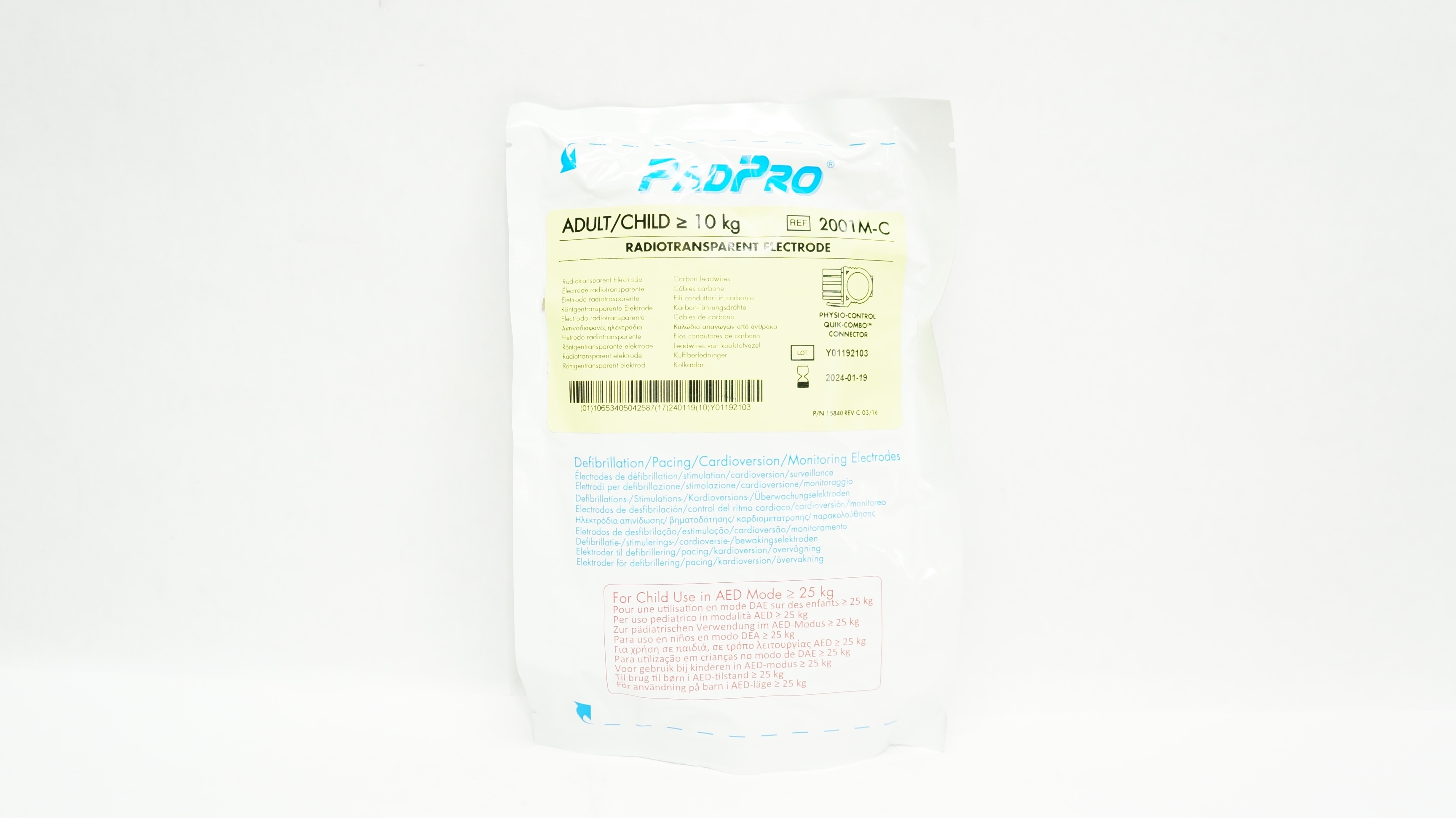 ConMed 2001M-C Radiotransparent Electrode Adult/Child ≥10kg
