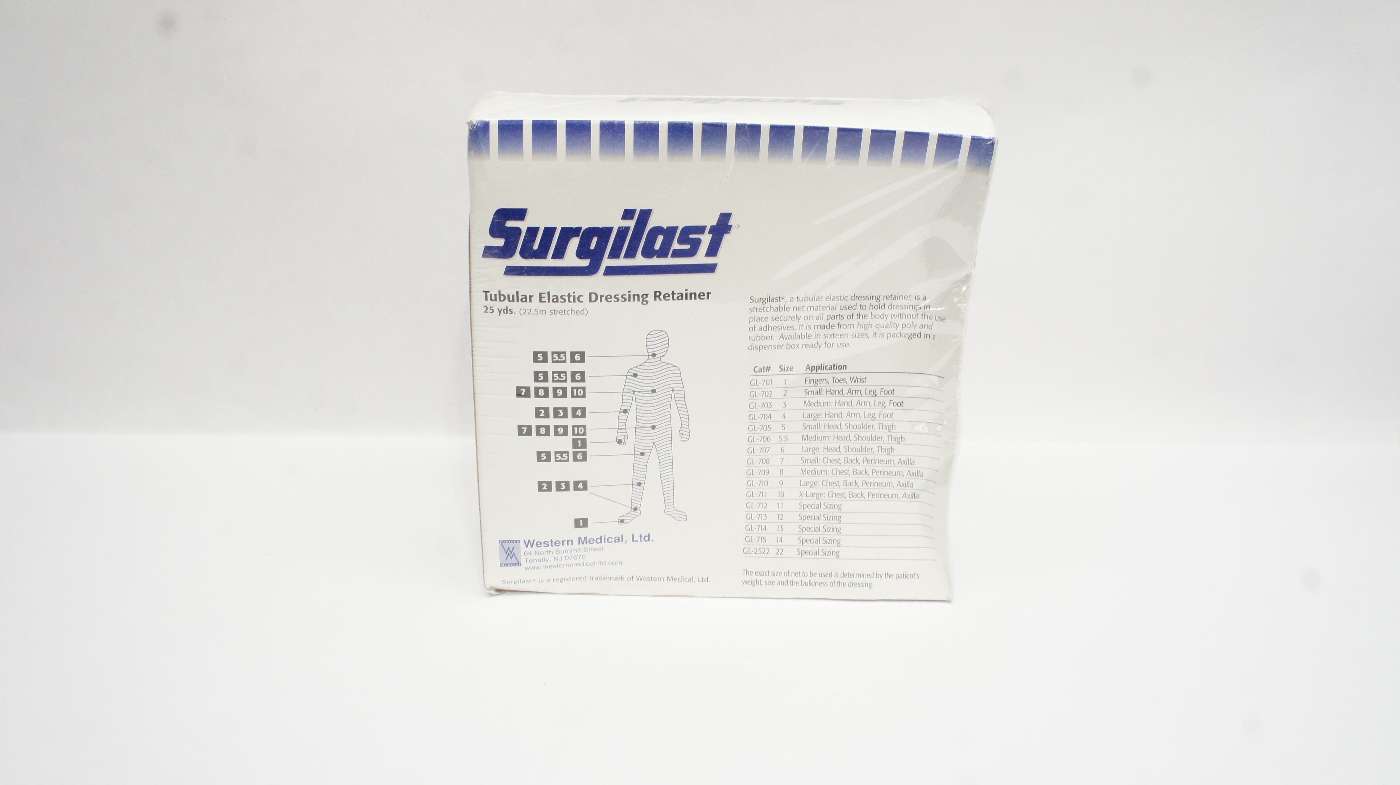 Western Medical GL-707 Surgilast Tubular Elastic Dressing Retainer 25yds.
