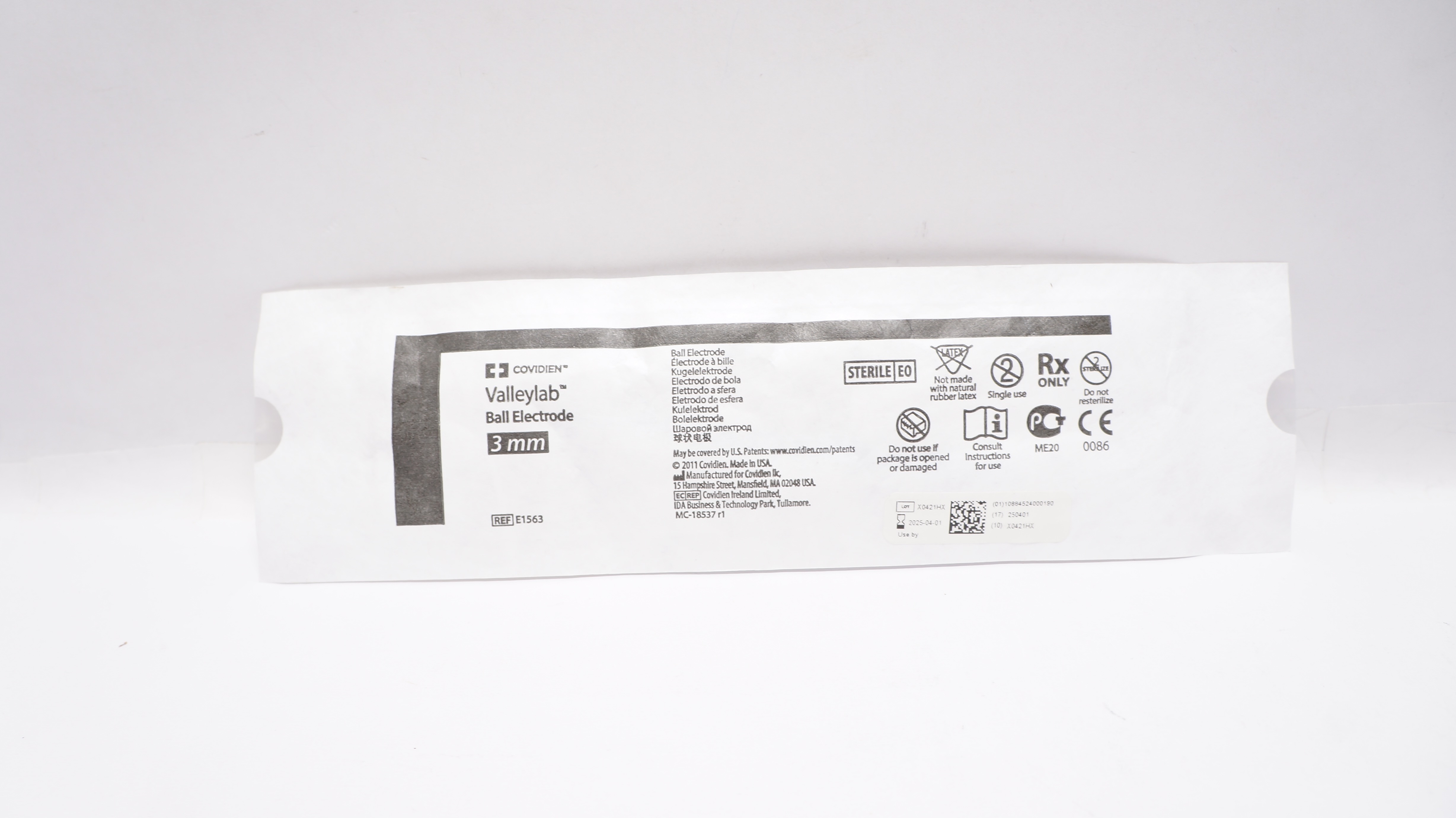 Covidien E1563 Valleylab Ball Electrode 3mm