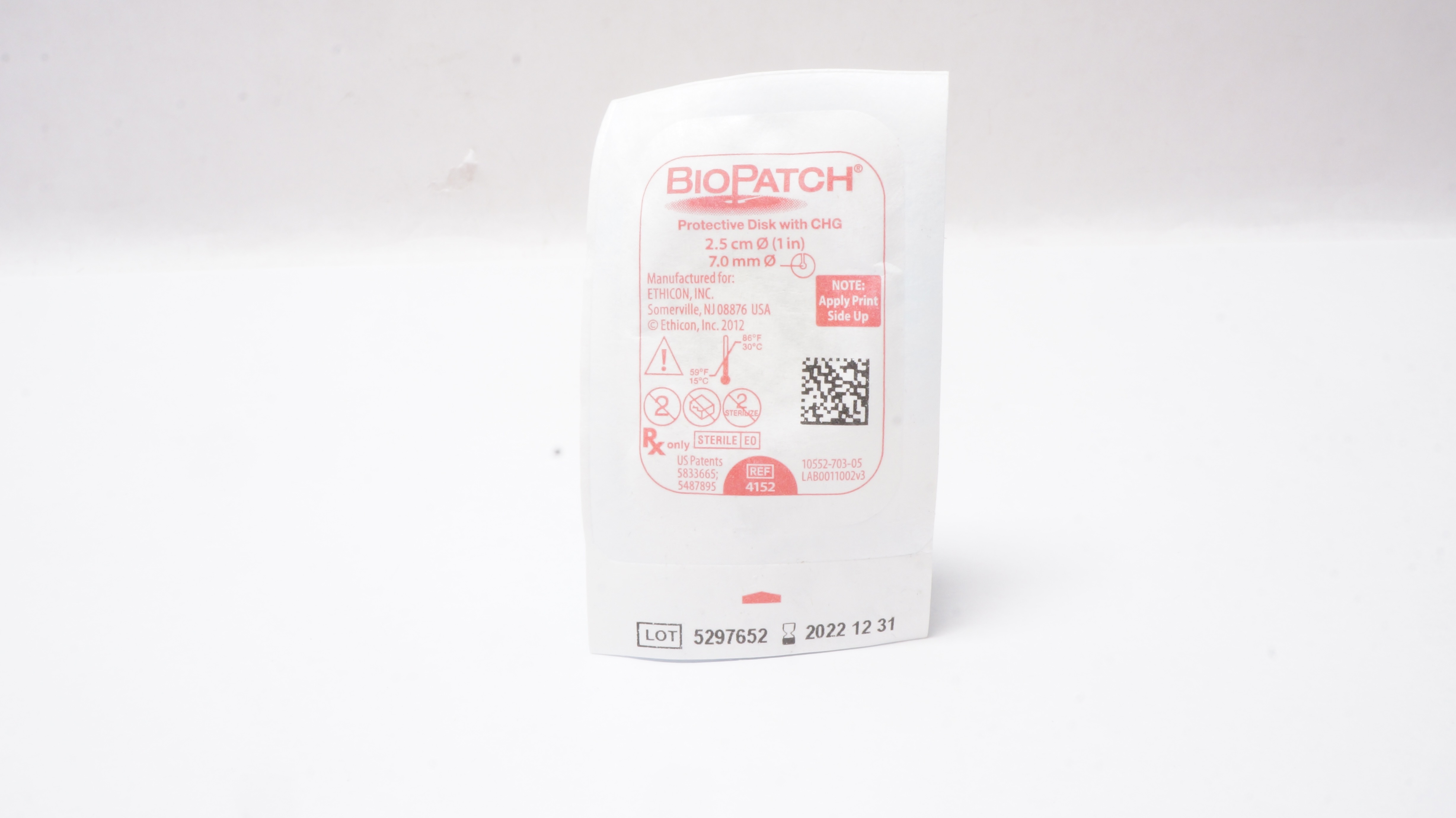 Ethicon 4152 BioPatch Protective Disk with CHG 1inch x 7.0mm (x)