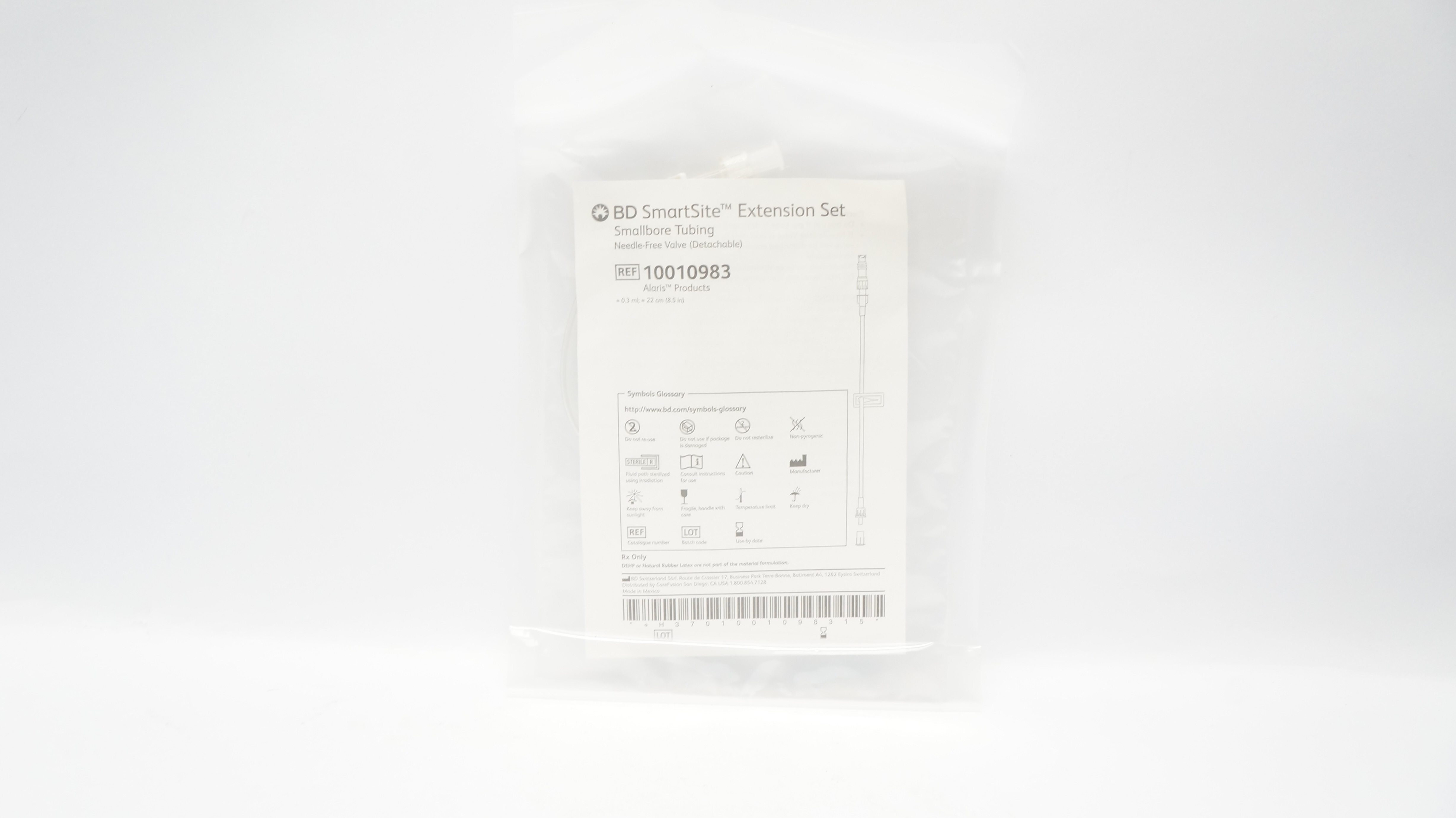 BD 10010983 SmartSite Extension Set Smallbore Tubing 0.3ml, 8.5In (x)