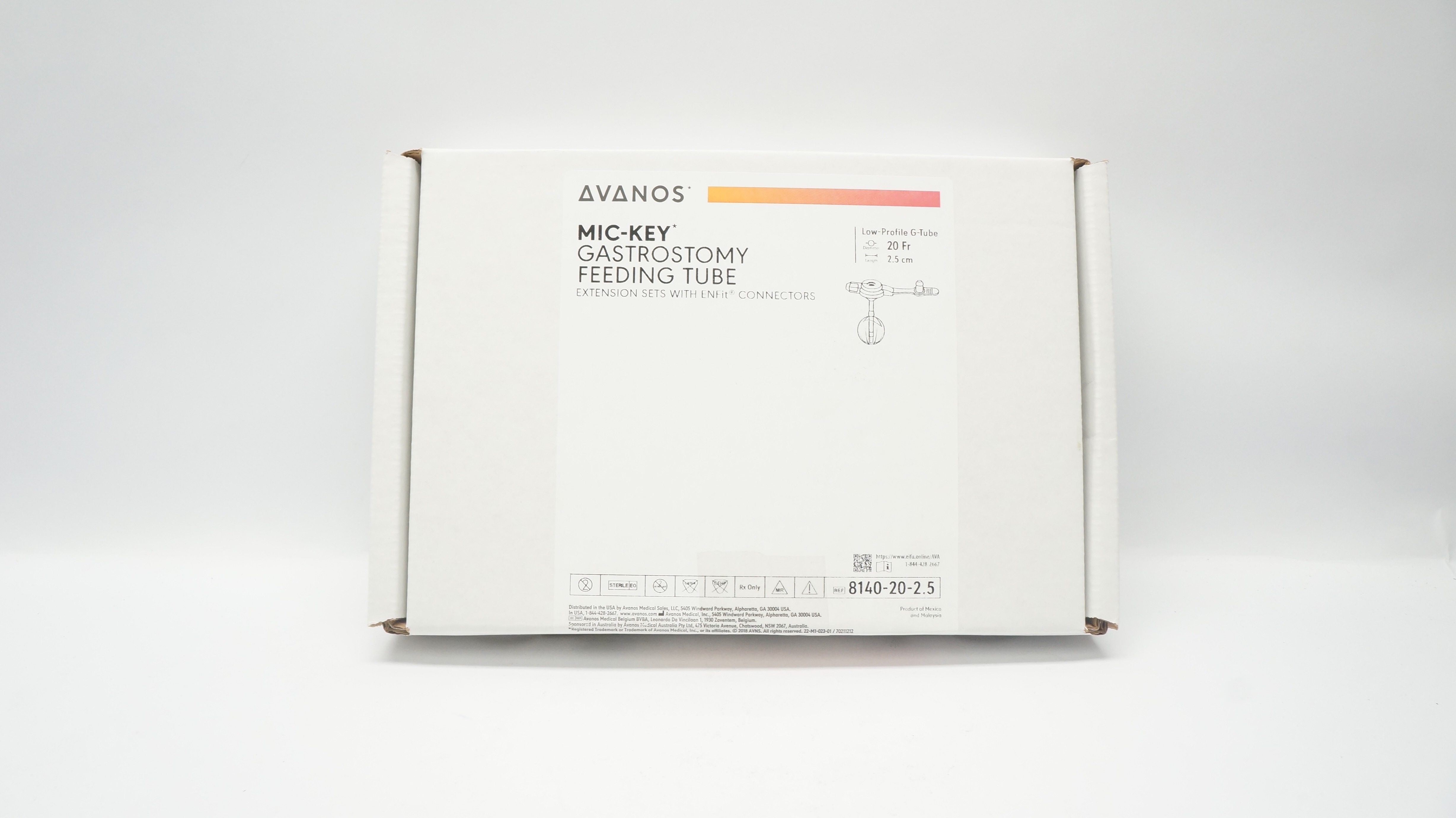 Avanos 8140-20-2.5 Mic-Key Gastrostomy Feeding Tube 20Fr x 2.5cm (x)