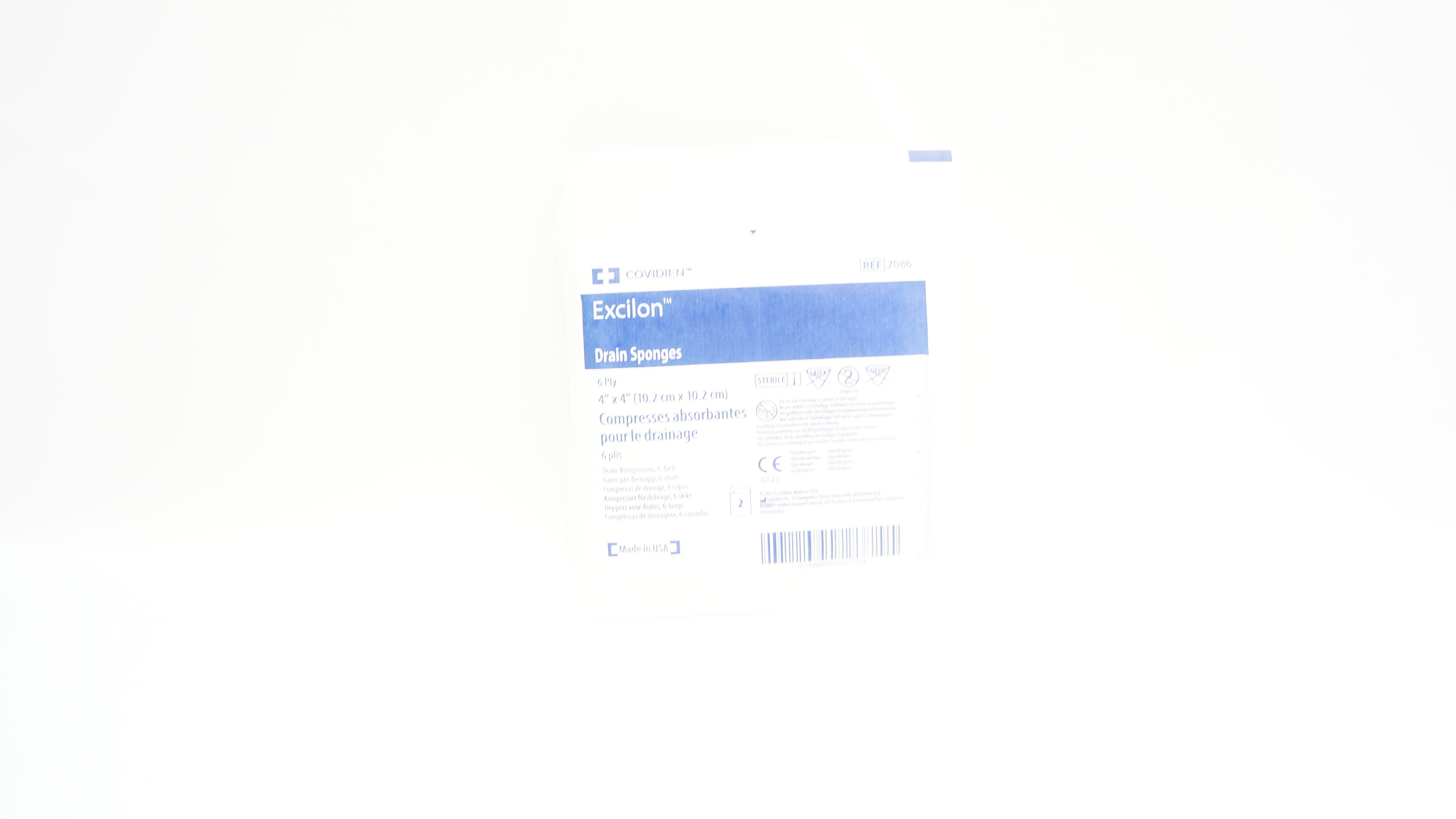 Covidien 7086 Excilon Drain Sponges 6Ply 4inch x 4inch - Pack of 2