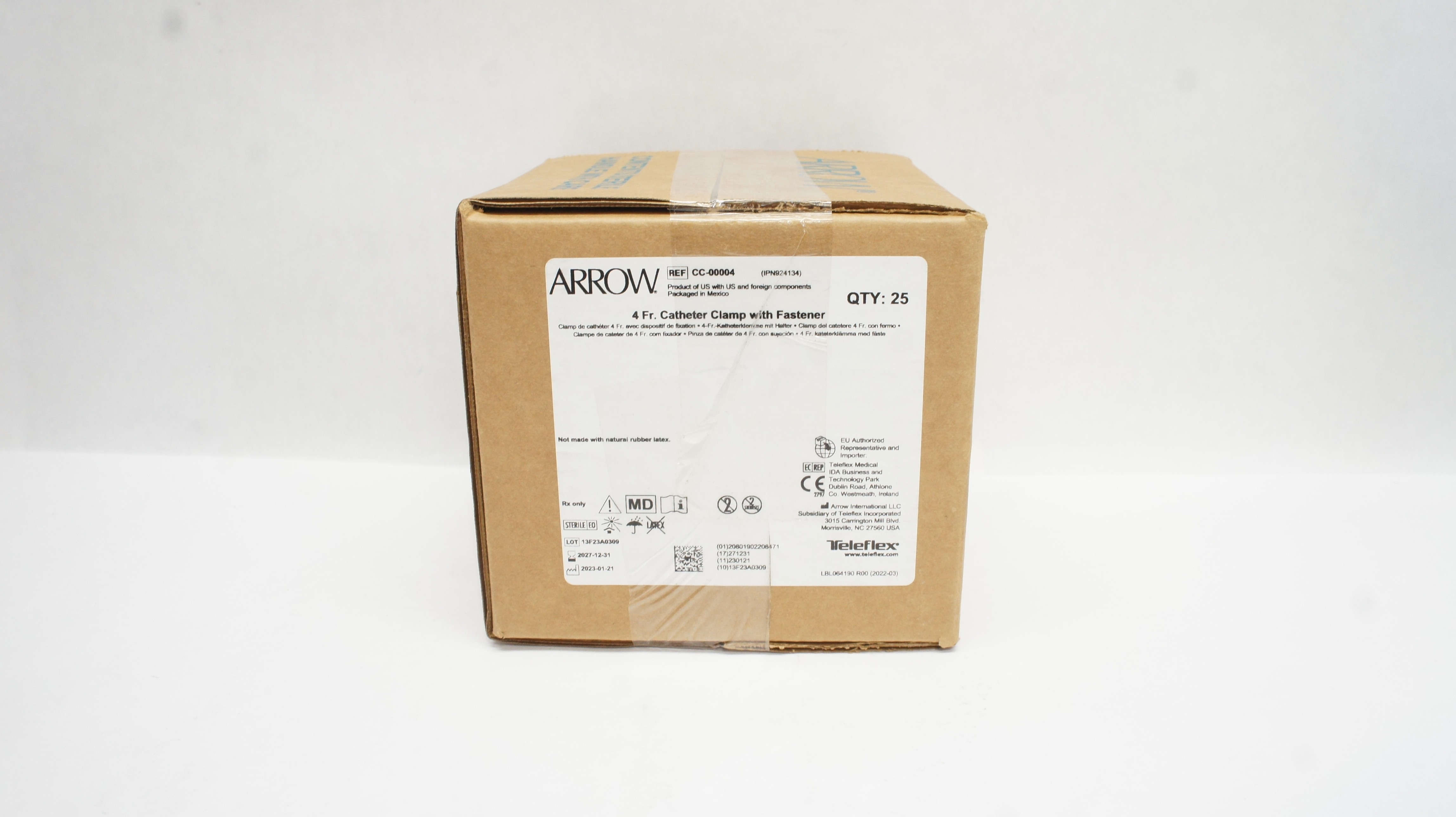 Arrow CC-00004 Teleflex 4Fr Cath. Clamp w/Fastener - Box of 25