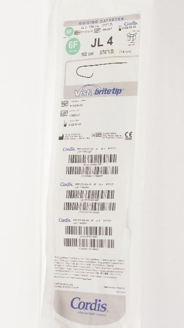 Cordis 670-004-00 VistaBritetip JL 4 Guiding Cath. 6F x .070inch I.D. x 100cm(x)