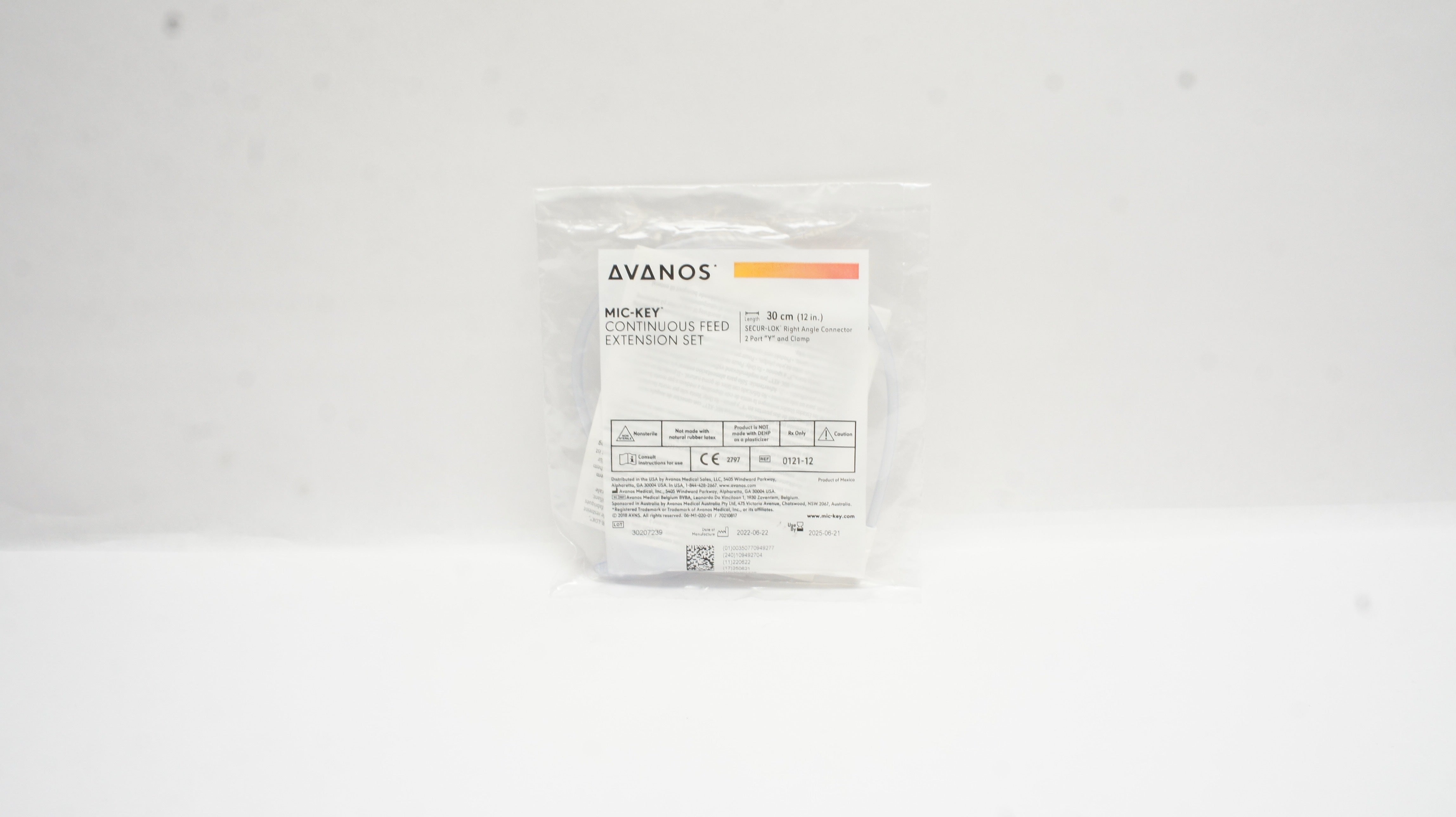Avanos 0121-12 Mic-Key Continuous Feed Extension Set 12inch