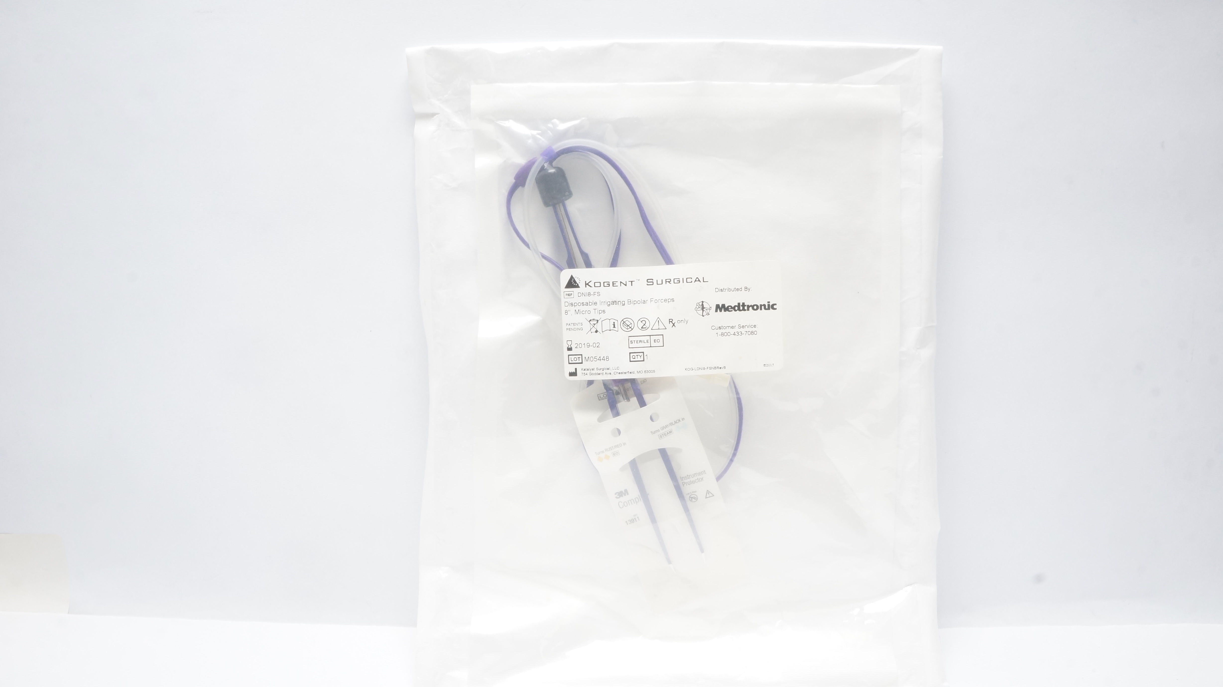 Kogent Surgical DNI8-FS Disposable Irrigating Bipolar Forceps 8in. Micro Tips(x)