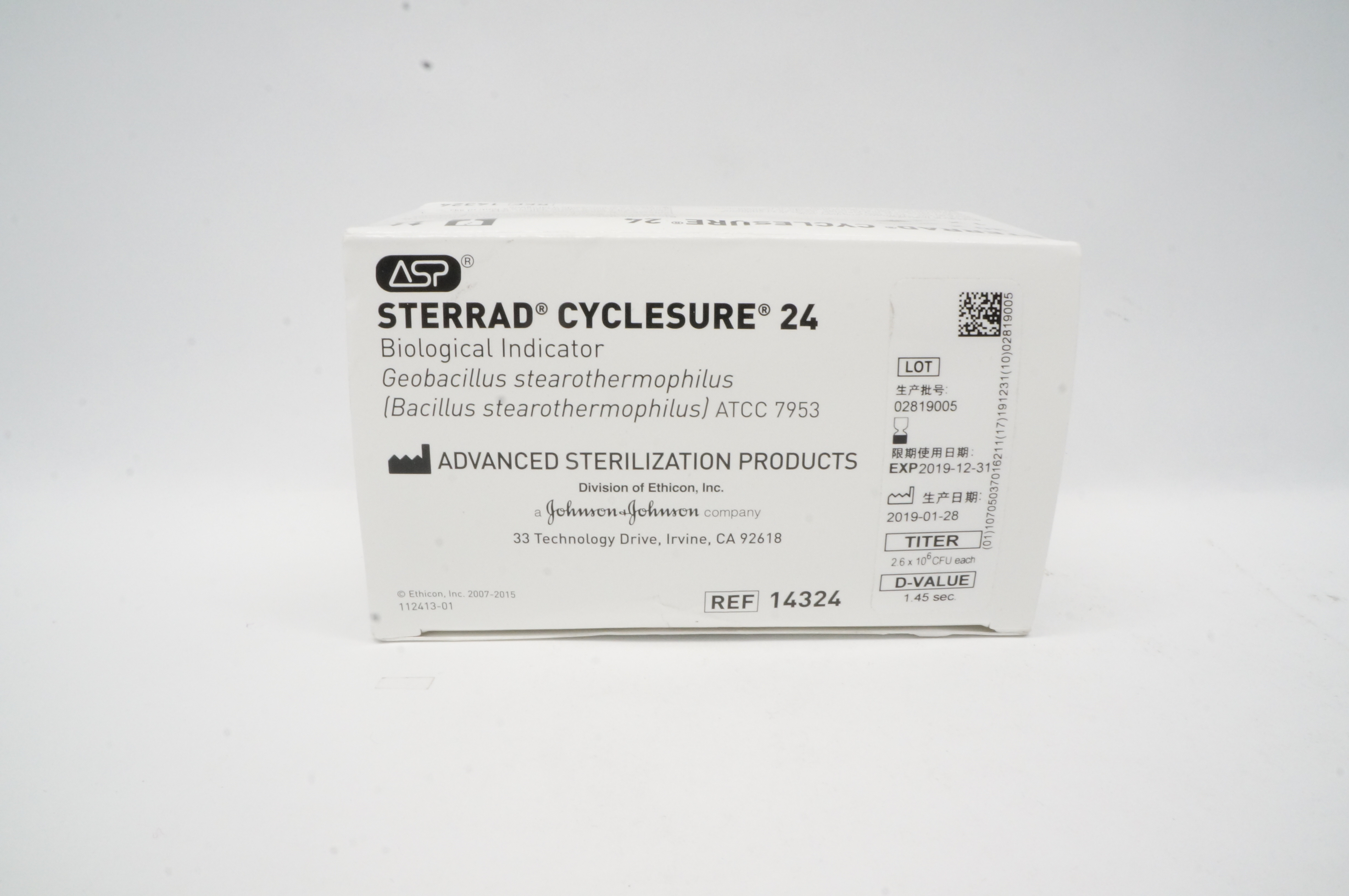 ASP 14324 Sterrad Cyclesure 24 Biological Indicator (x) - Box of 30