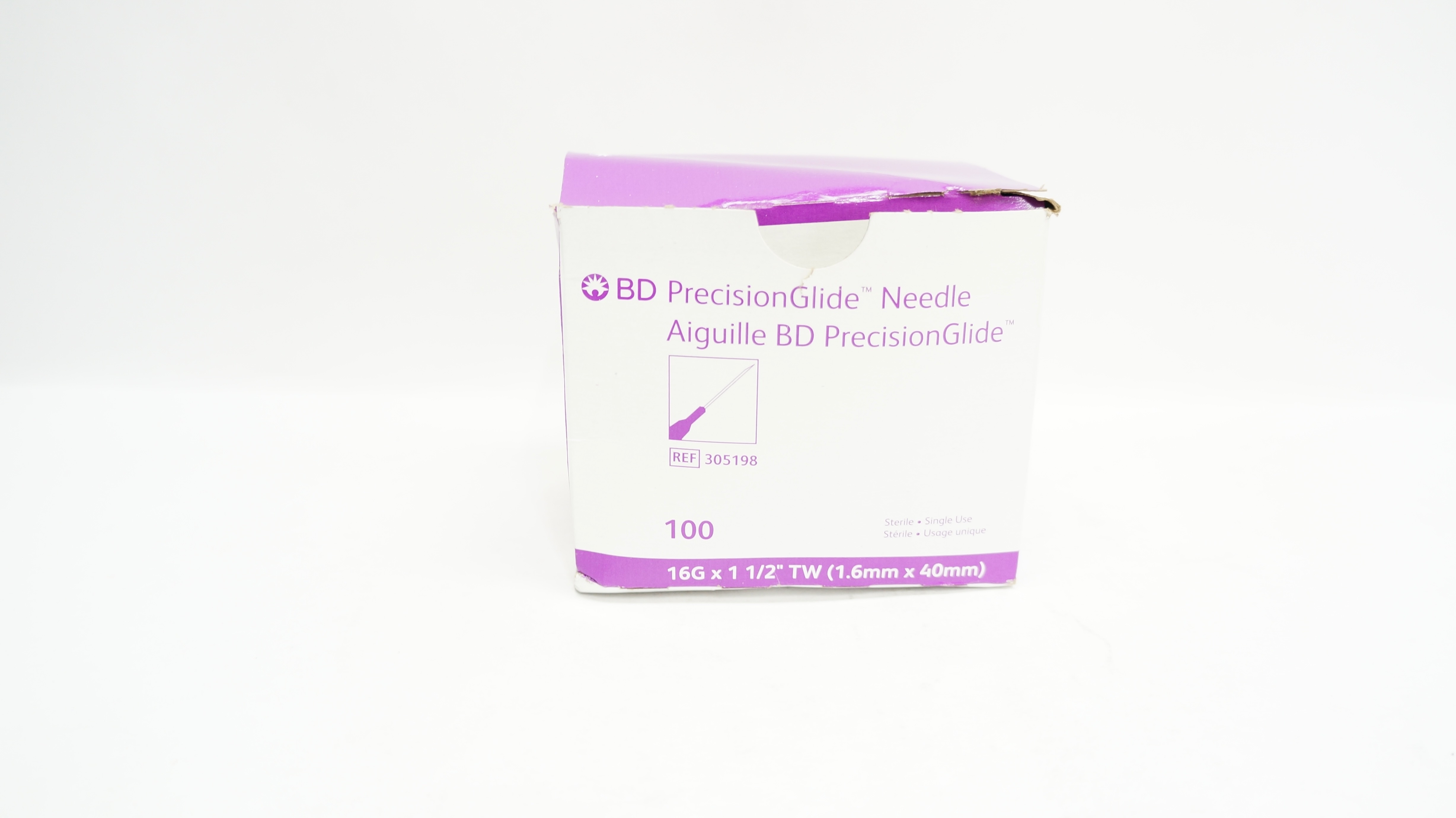 BD 305198 PrecisionGlide Ndle 16G x 1-1/2 - Box of 100