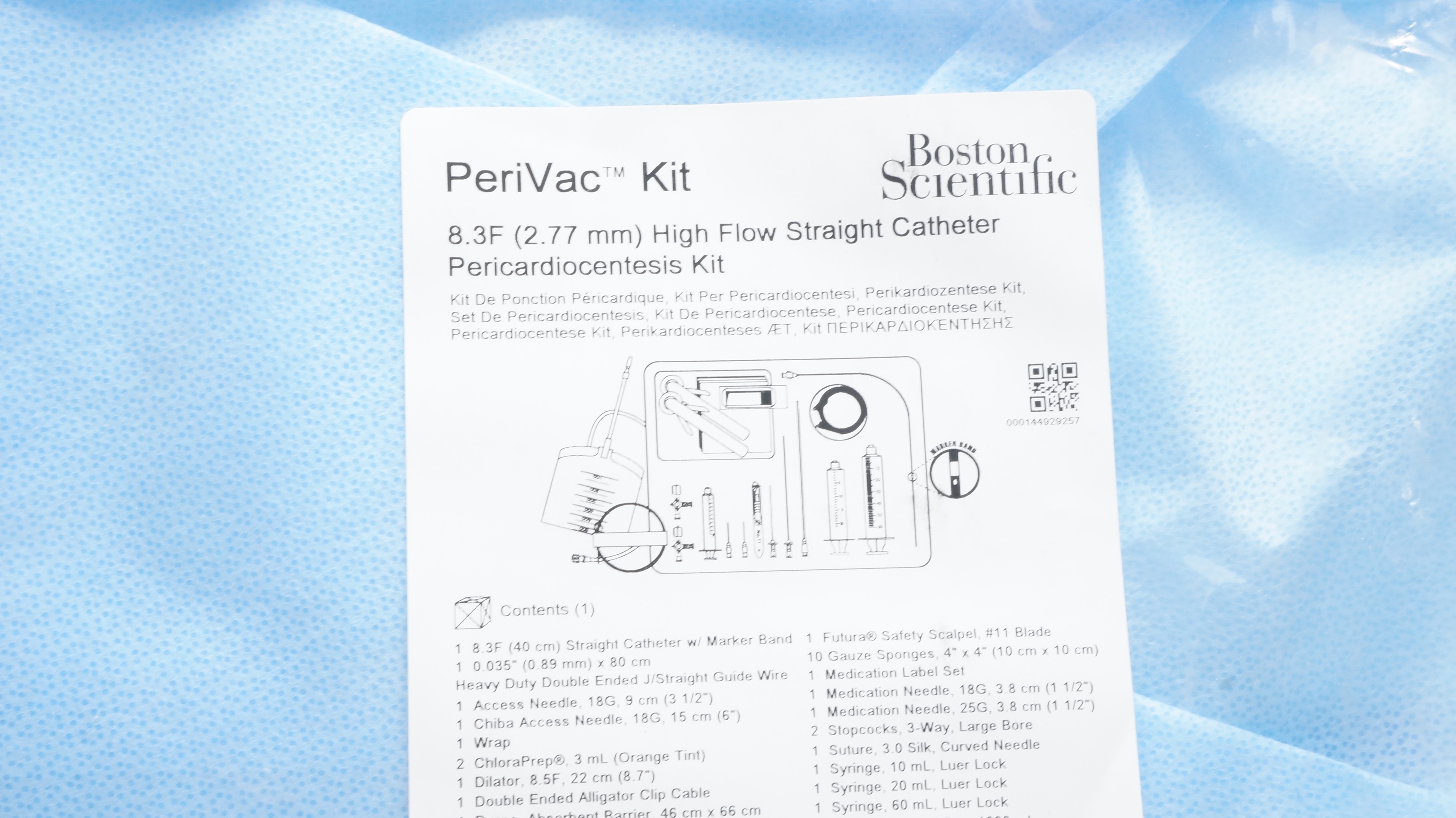 Boston Scientific M004PERIVAC1S0 PeriVac Pericardiocentesis Kit 8.3F Cath.