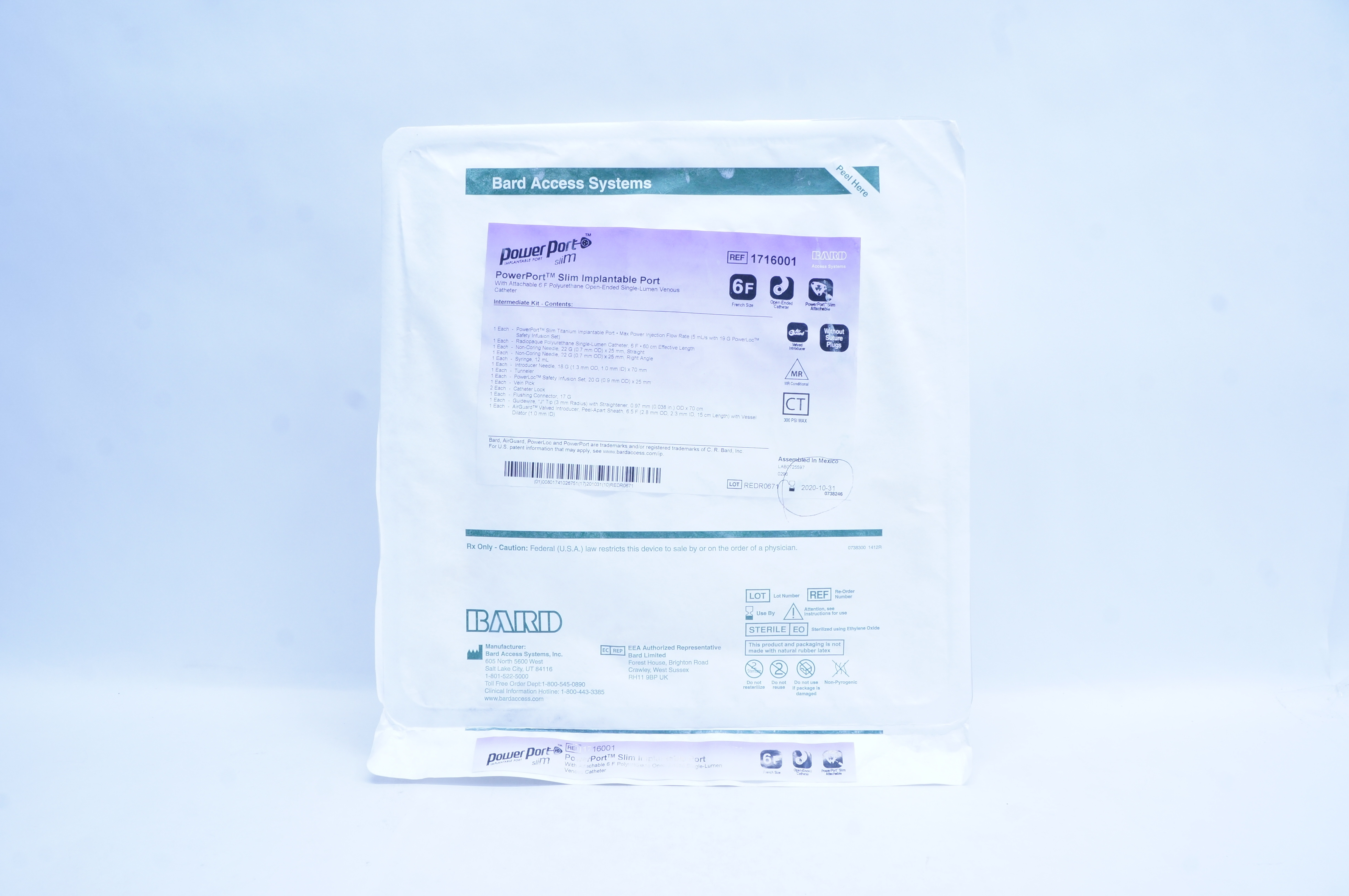 Bard 1716001 Power Port Slim Implantable Port 6F (x)