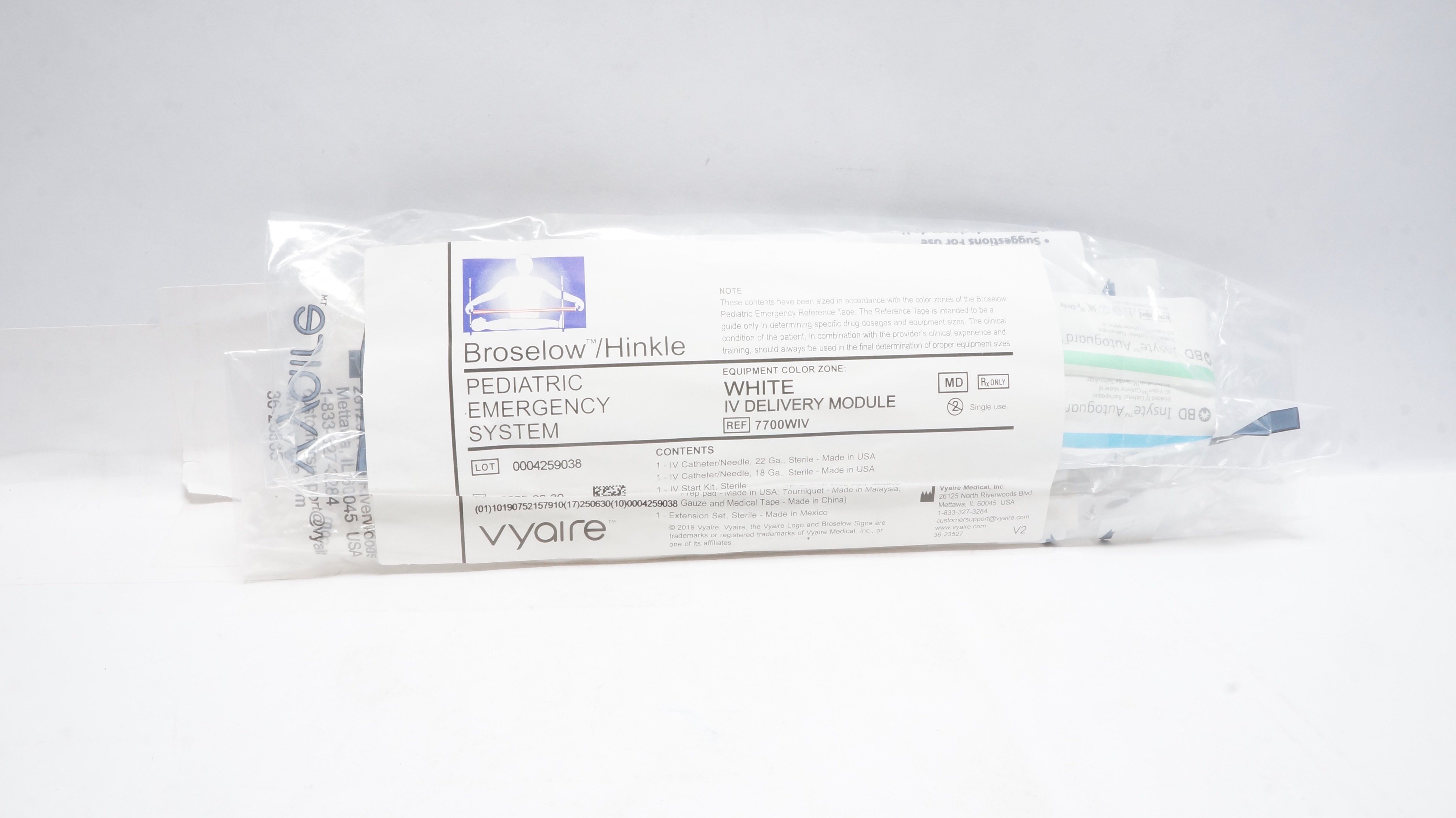 Vyaire 7700WIV Broselow/Hinkle Pediatric EMG White IV Delivery Module