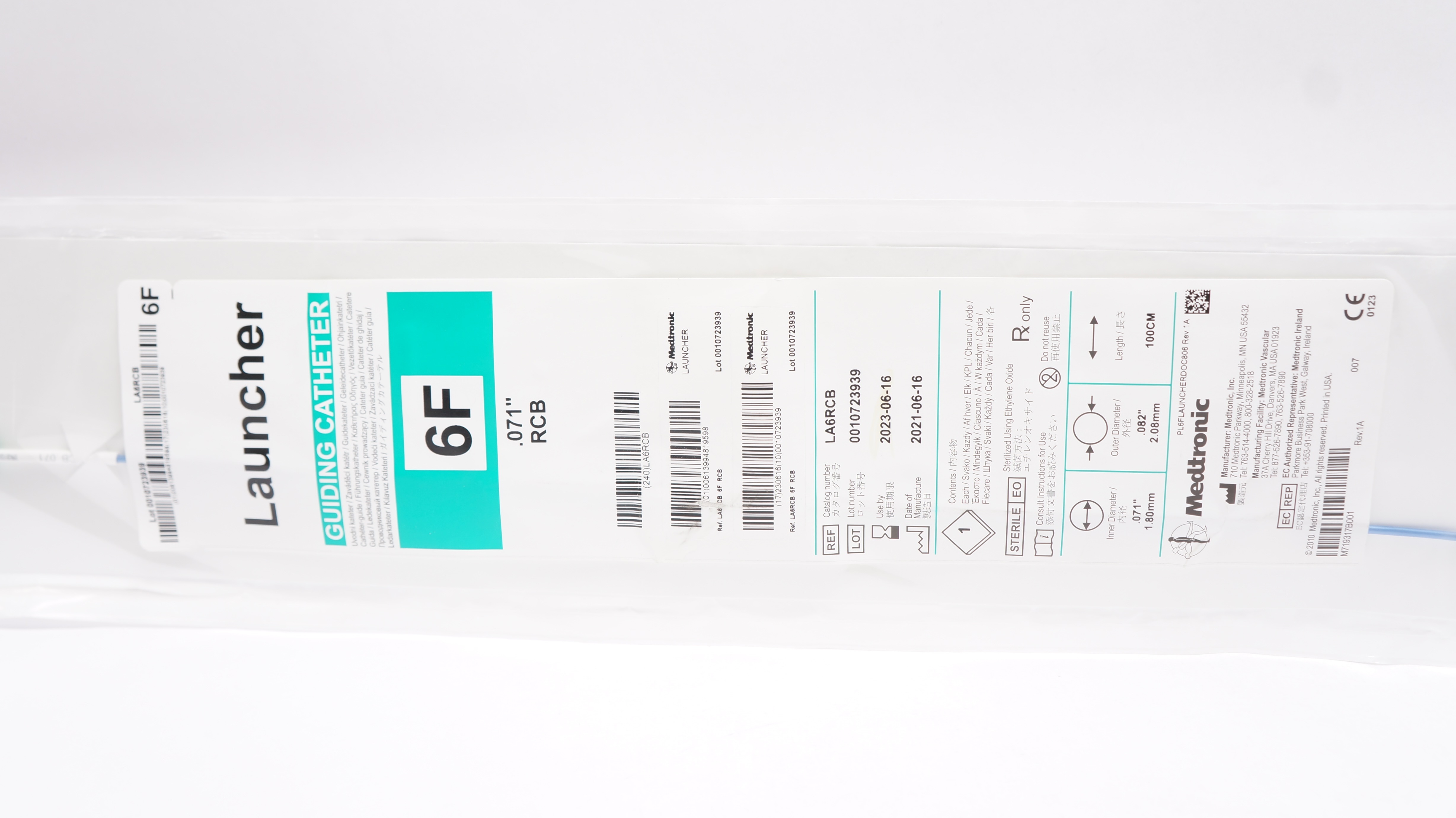 Medtronic LA6RCB Launcher Guiding Cath. 6F x 0.071 inch RCB (x)