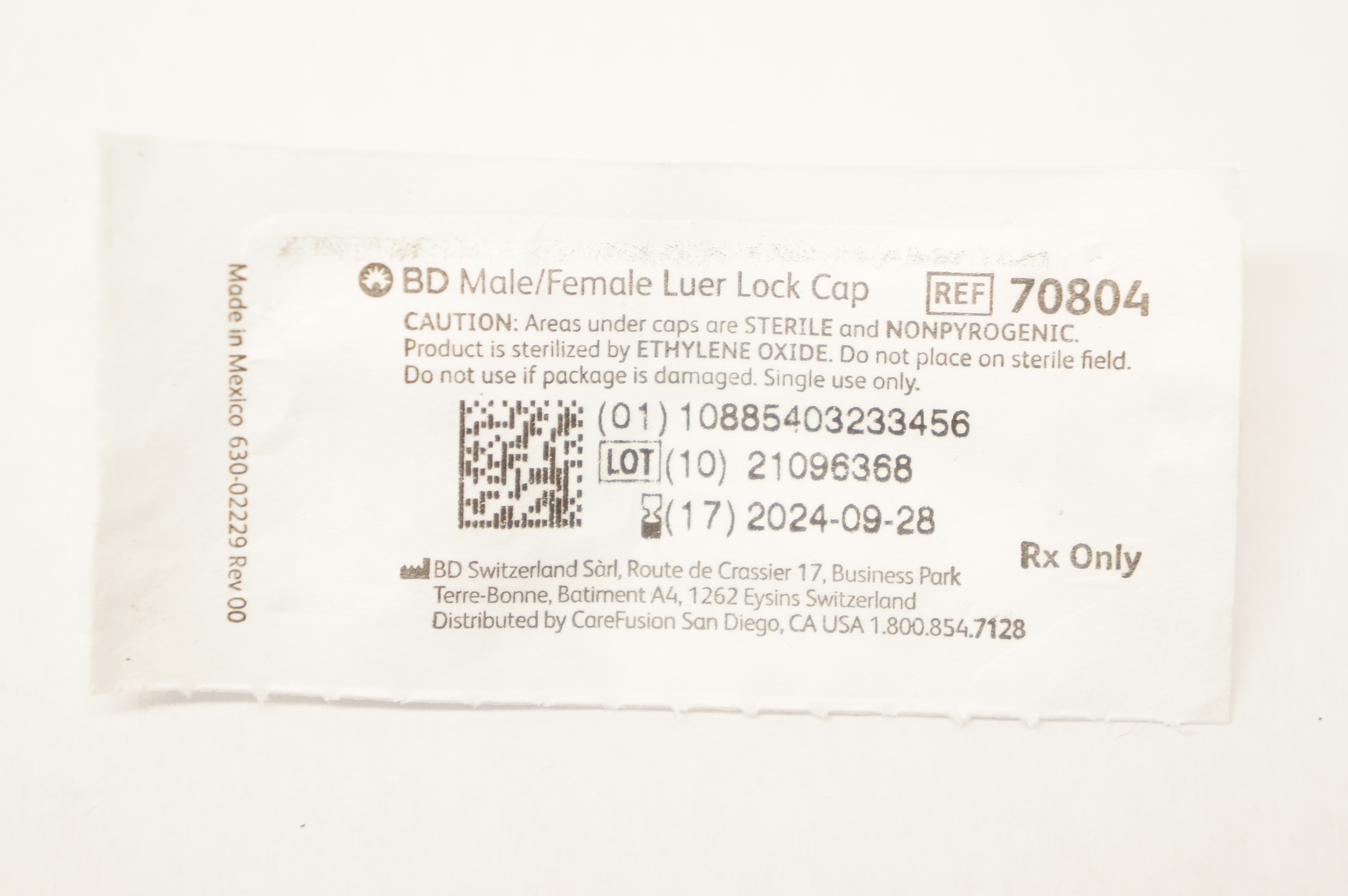 BD 70804 Male/Female Luer Lock Cap