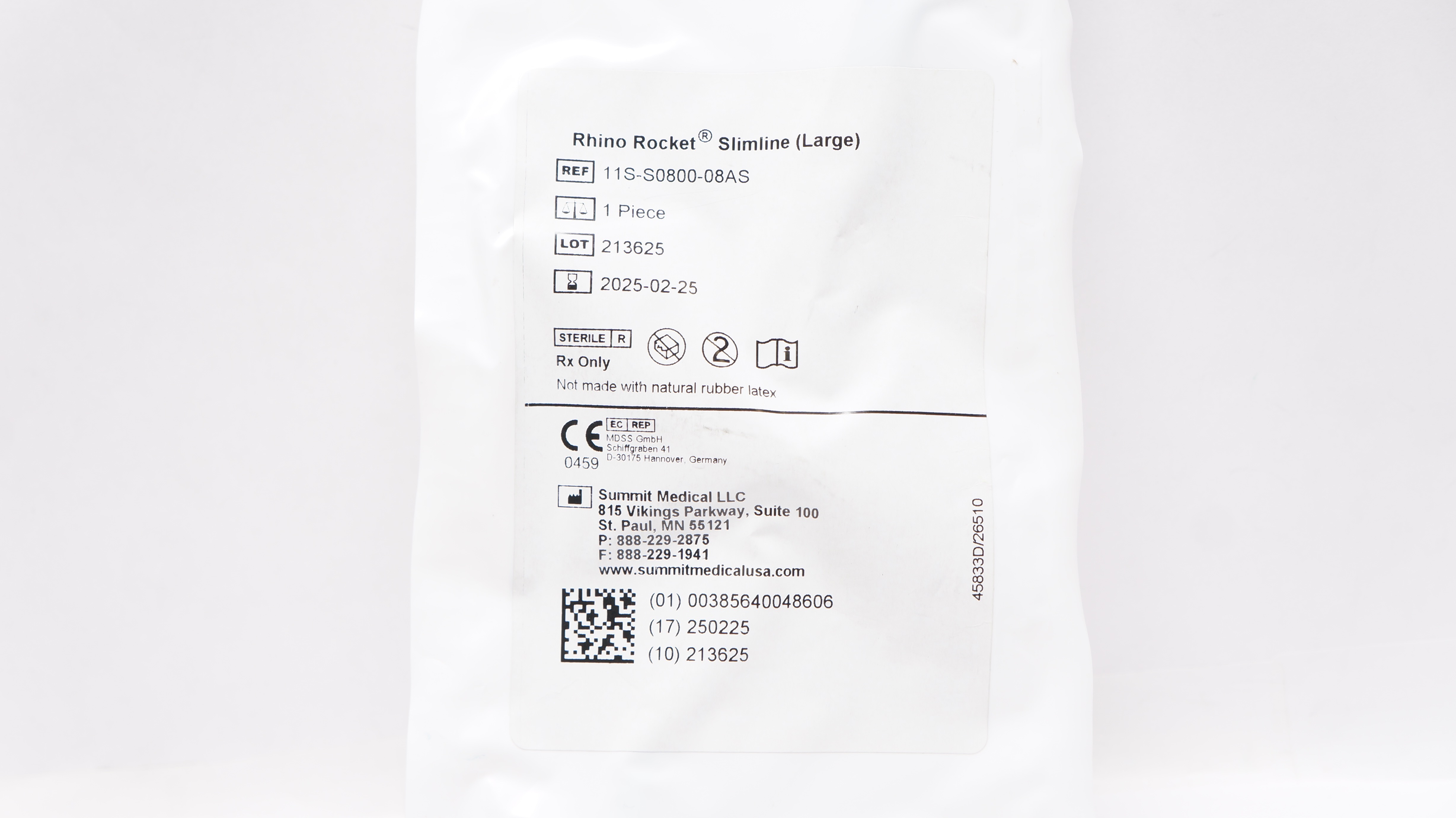 Summit Medical 11S-S0800-08AS Rhino Rocket Slimline Large Nasal Packing