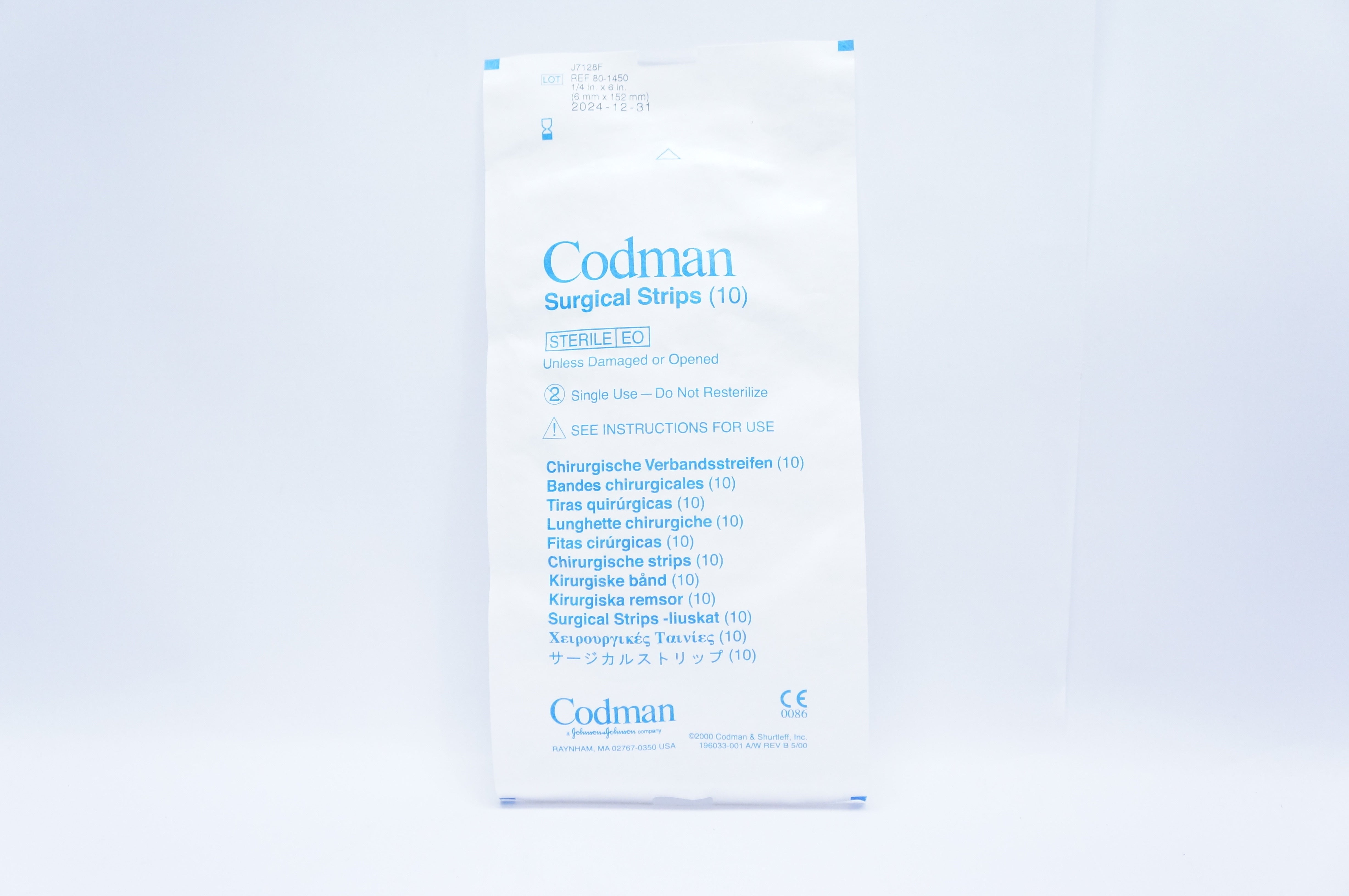 Codman 801450 Surgical Strips 6 x 152mm Pack of 10