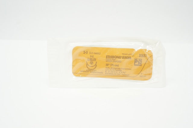 Ethicon X937 2-0 ETHIBOND EXCEL Polyester Stre V-5 17mm 1/2c Tapercut, 30inch(x)