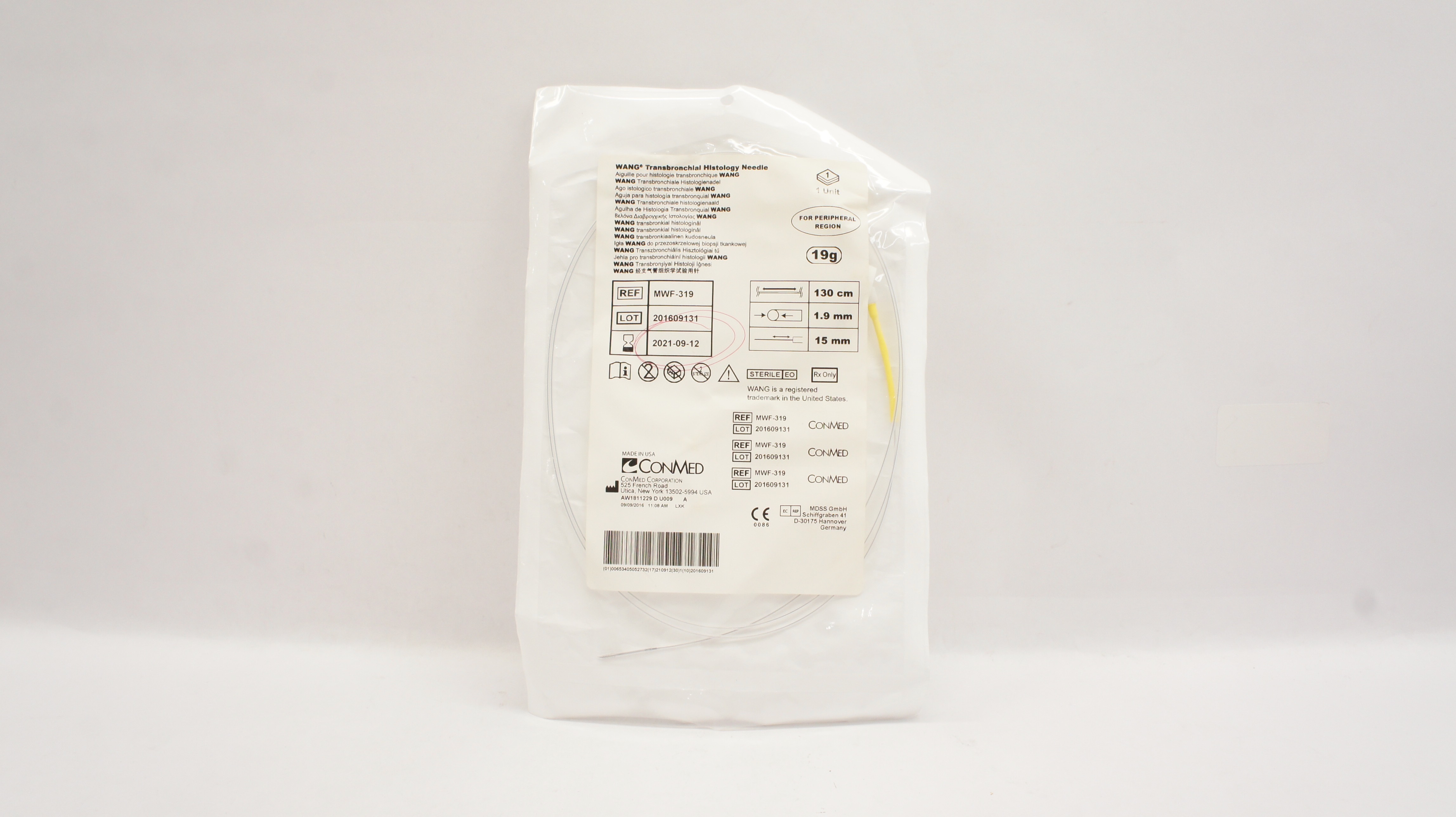 ConMed MWF-319 WANG Transbronchial Histology Ndle 19G x 130cm (x)