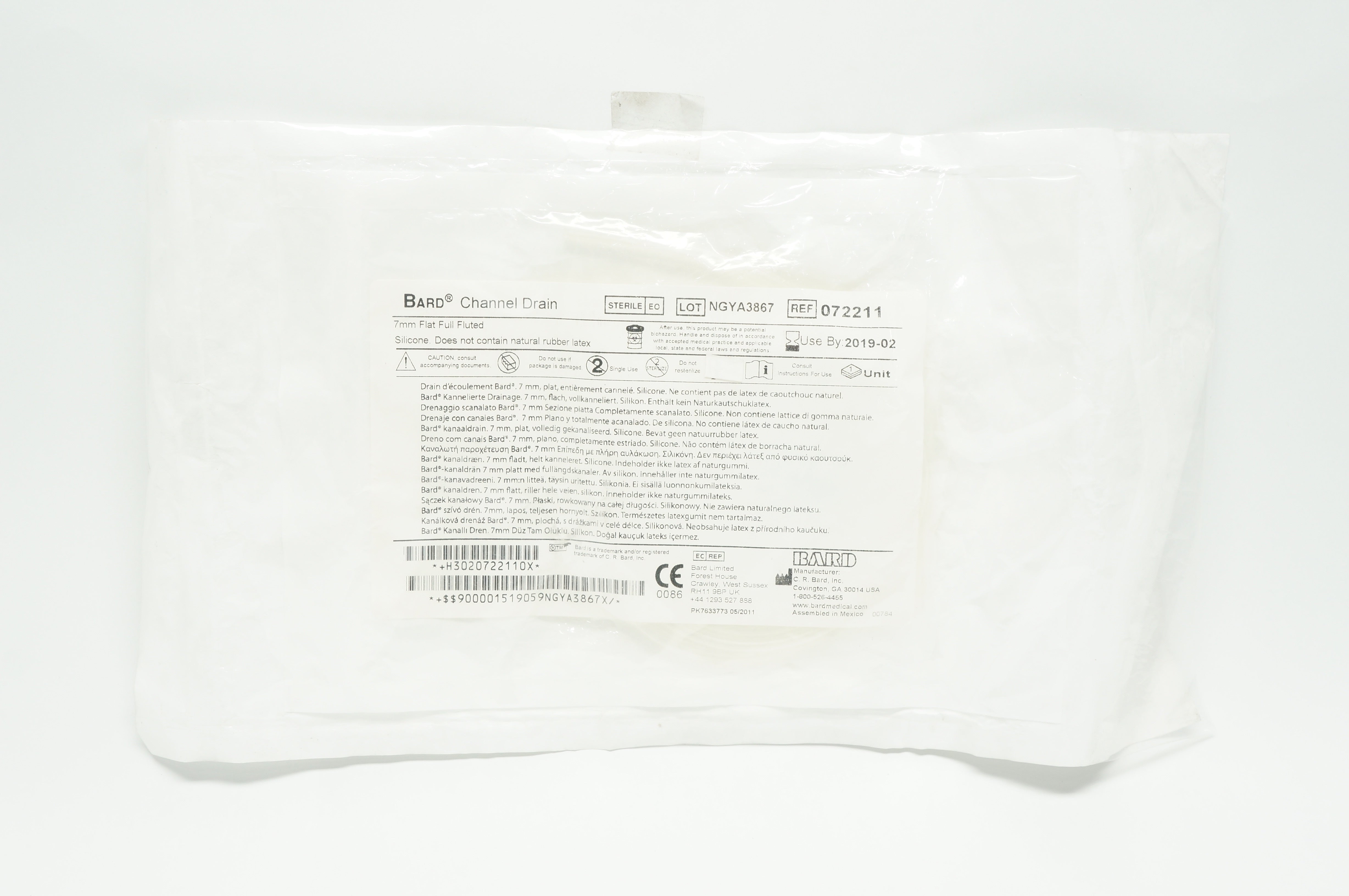 Bard 072211 Channel Drain 7mm Flat Full Fluted (x)