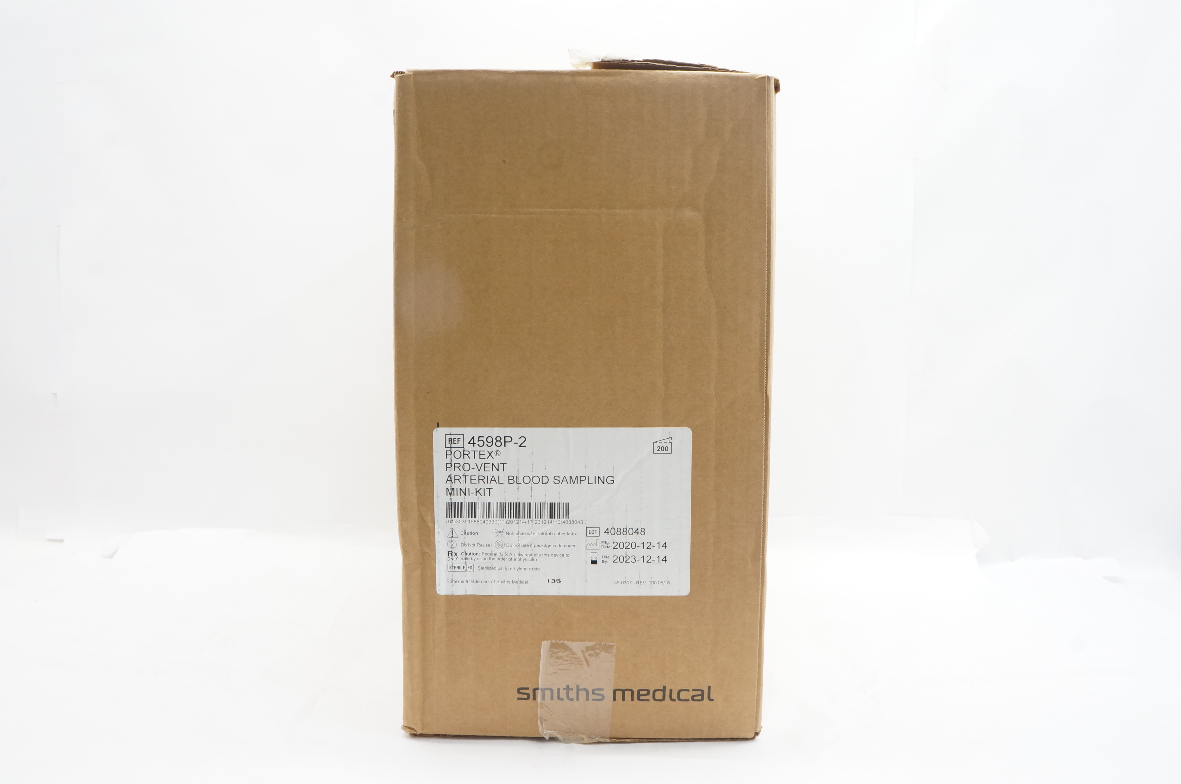 Smiths Medical 4598P-2 Pro-Vent Arterial Blood Sampling Kit - Case of 200