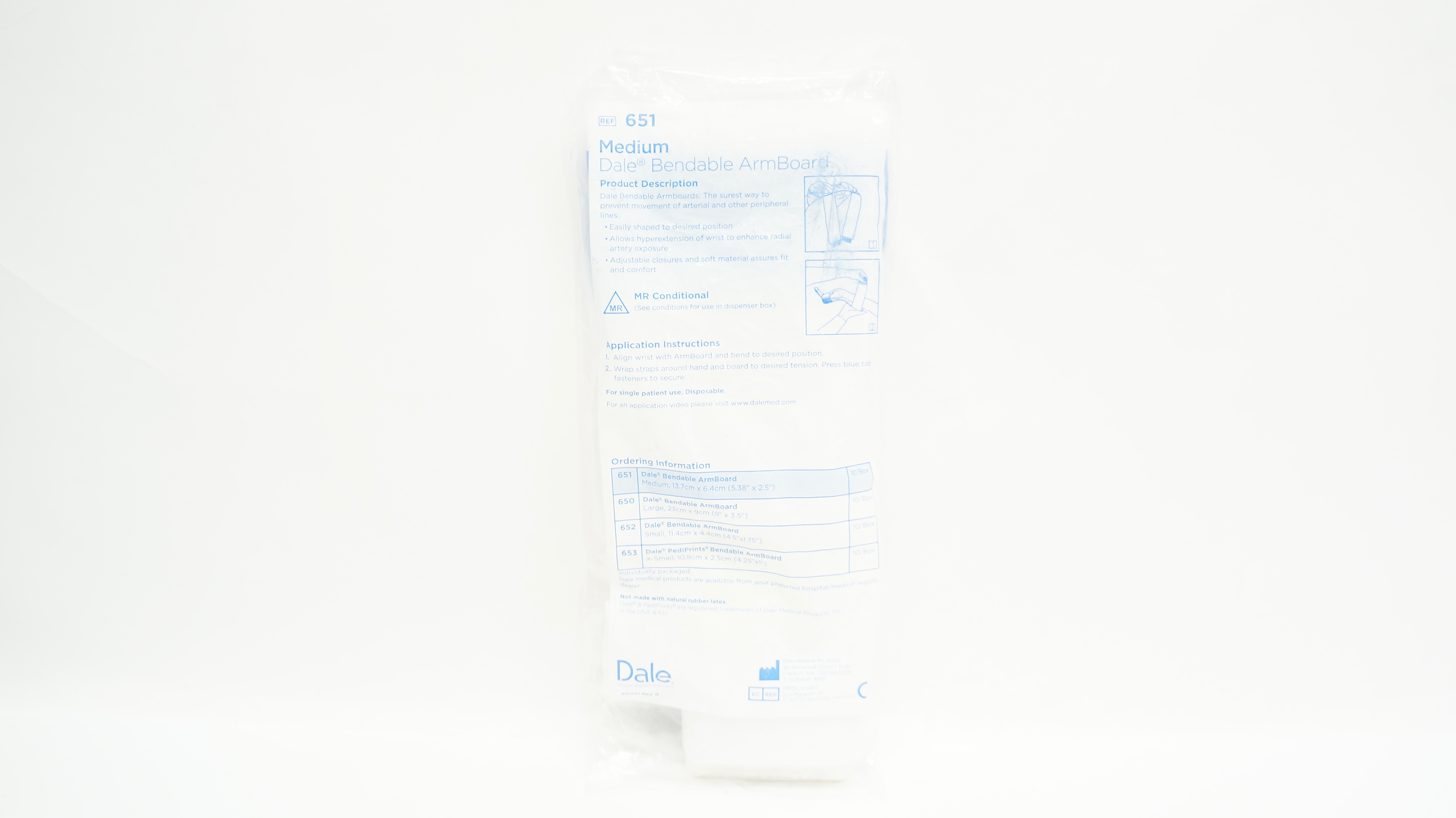 Dale 651 Bendable ArmBoard, Medium, 5.38inch x 2.5inch