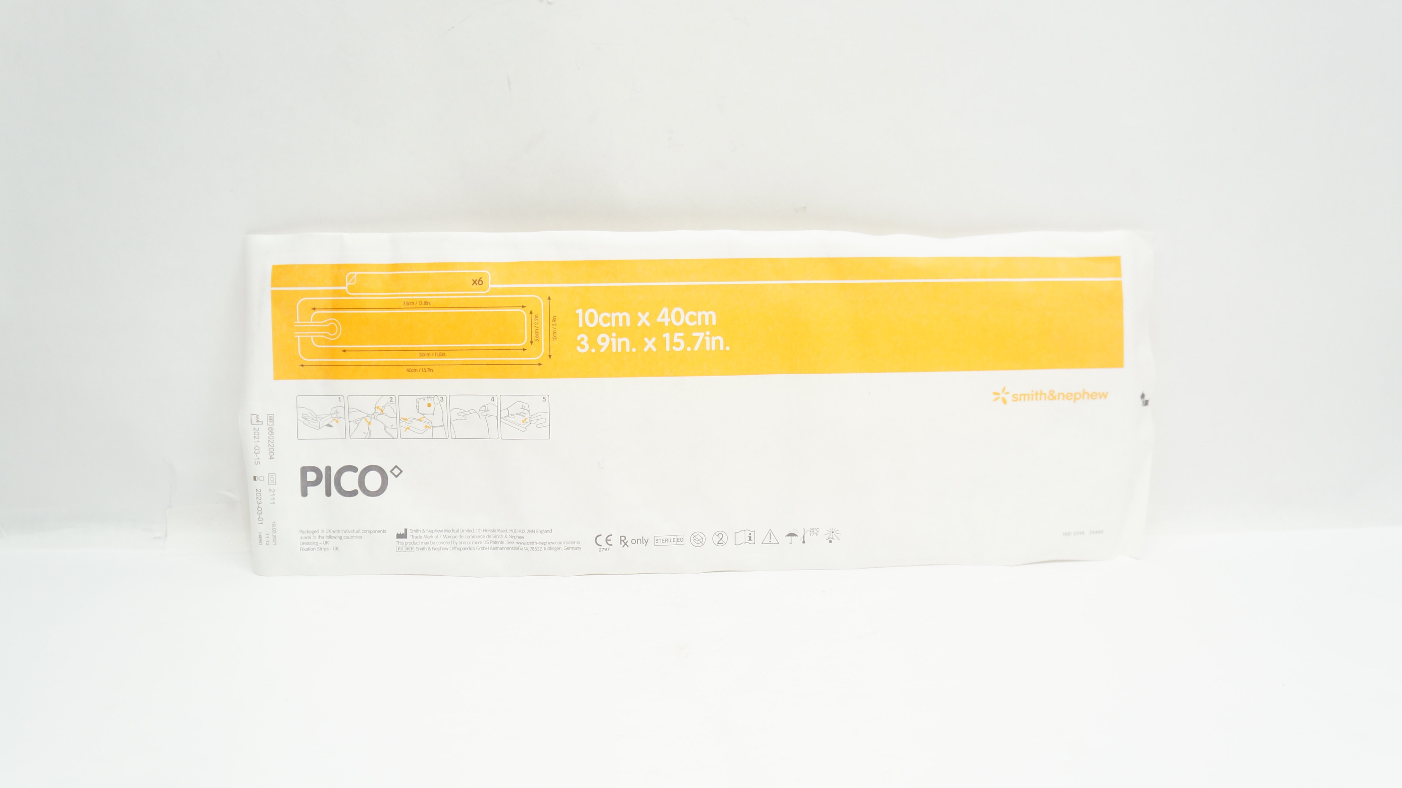 Smith&Nephew 66022004 PICO7 Wound Therapy System 3.9 x 15.7inch (x) - Pack of 6