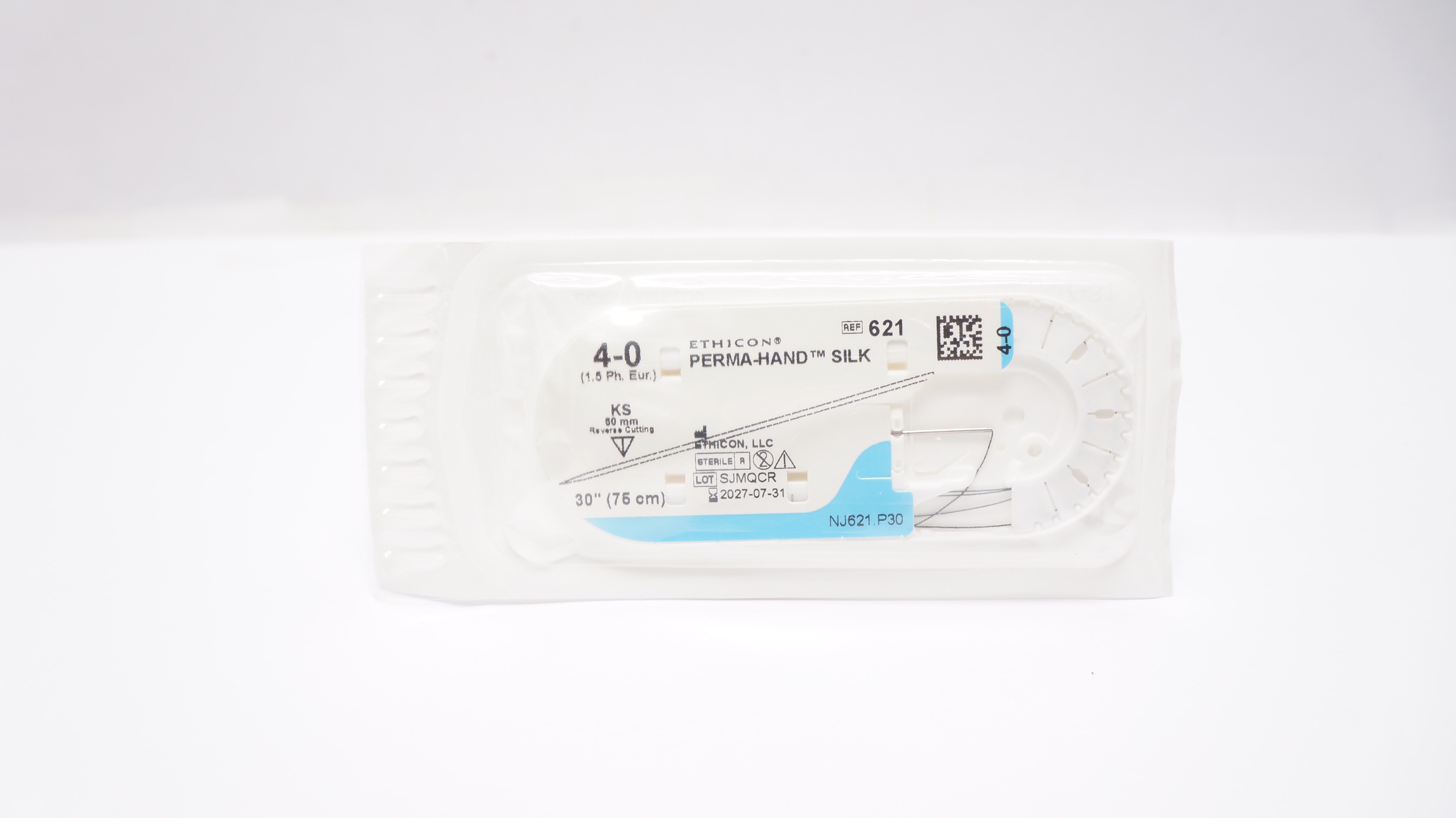 Ethicon 621 4-0 Perma-Hand Silk Stre KS 60mm Straight Reverse Cutting, 30inch