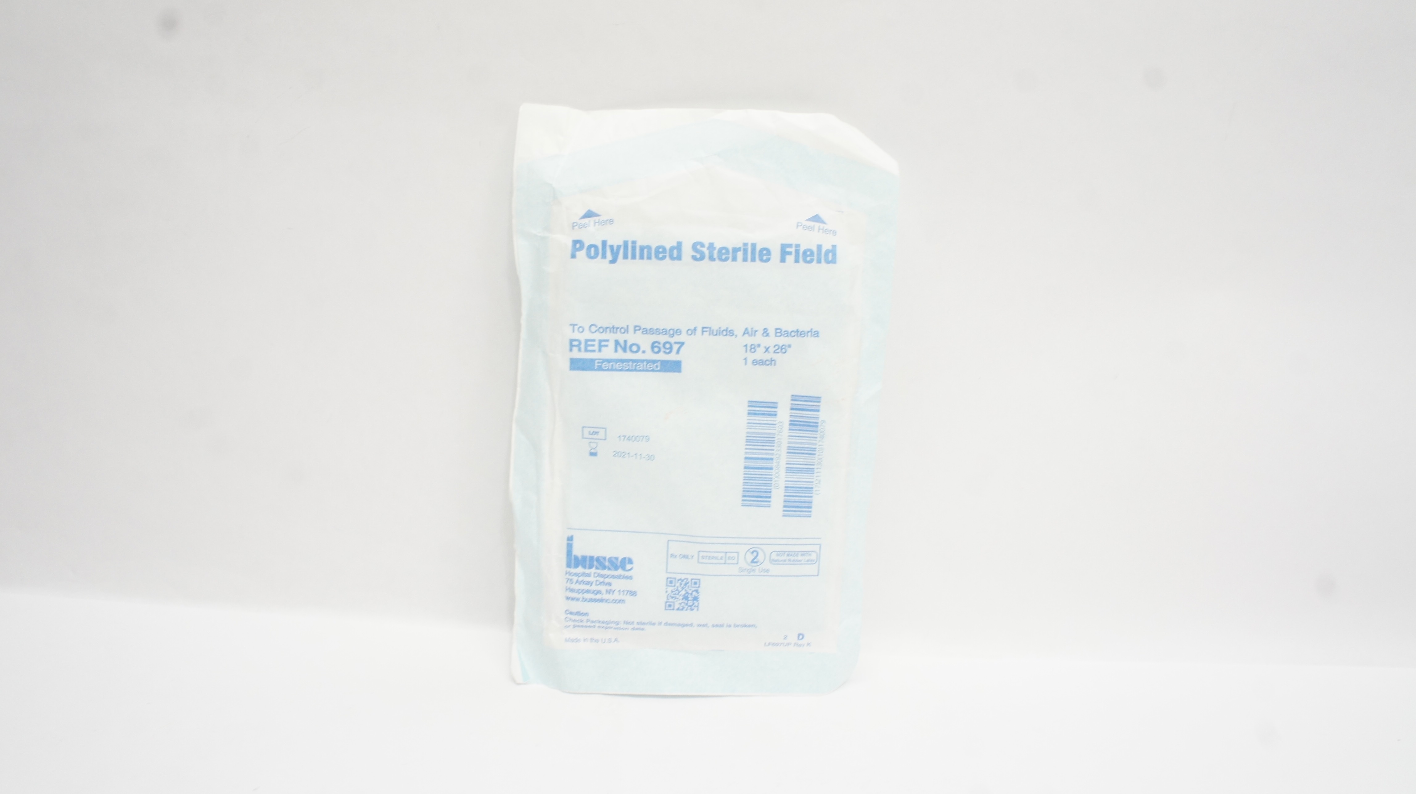 Busse 697 Polylined Sterile Field 18 x 26inch, Fenestrated (x)