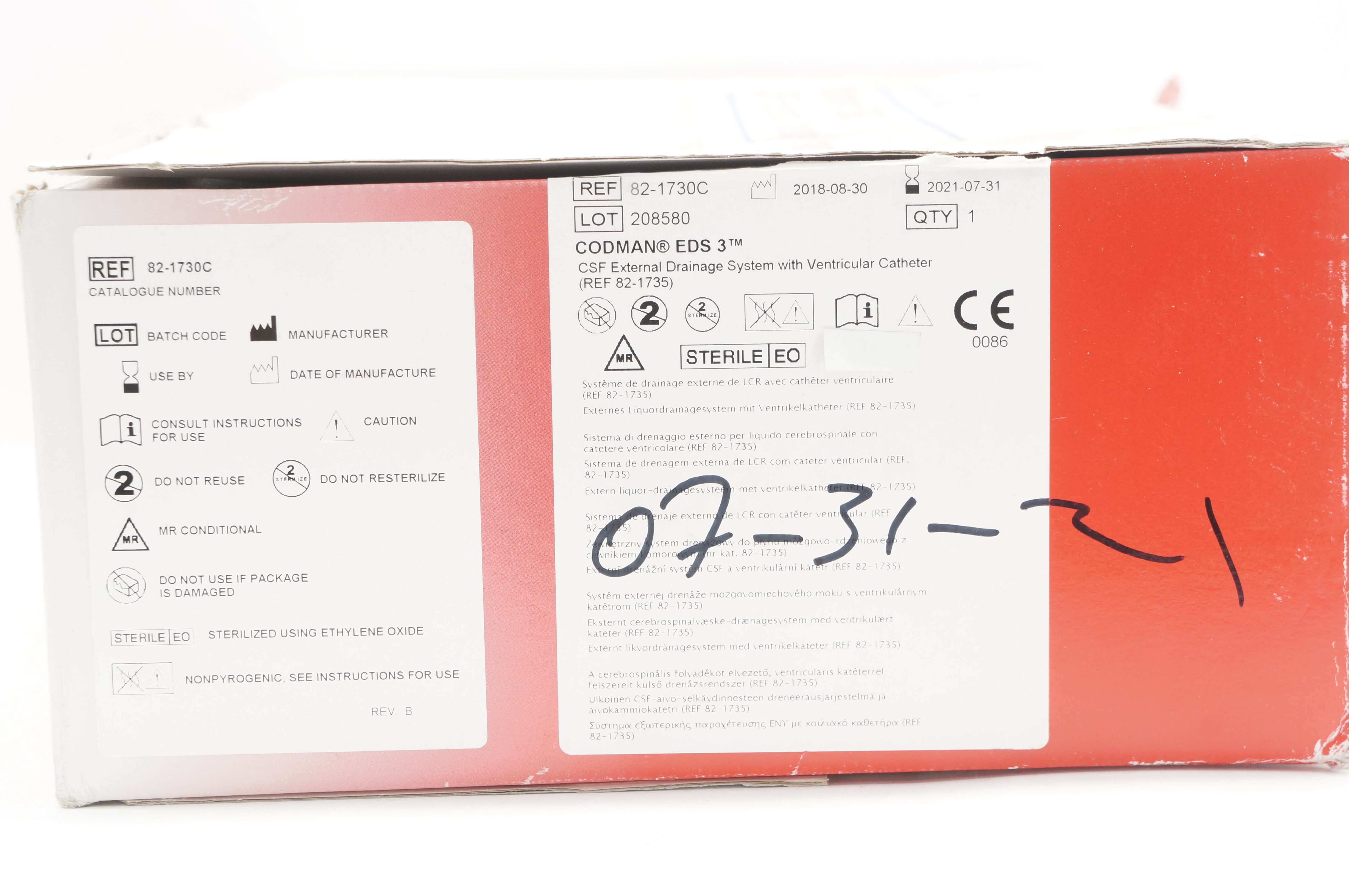 Codman 82-1730C EDS 3 CSF External Drainage System with Ventricular Cath. (x)
