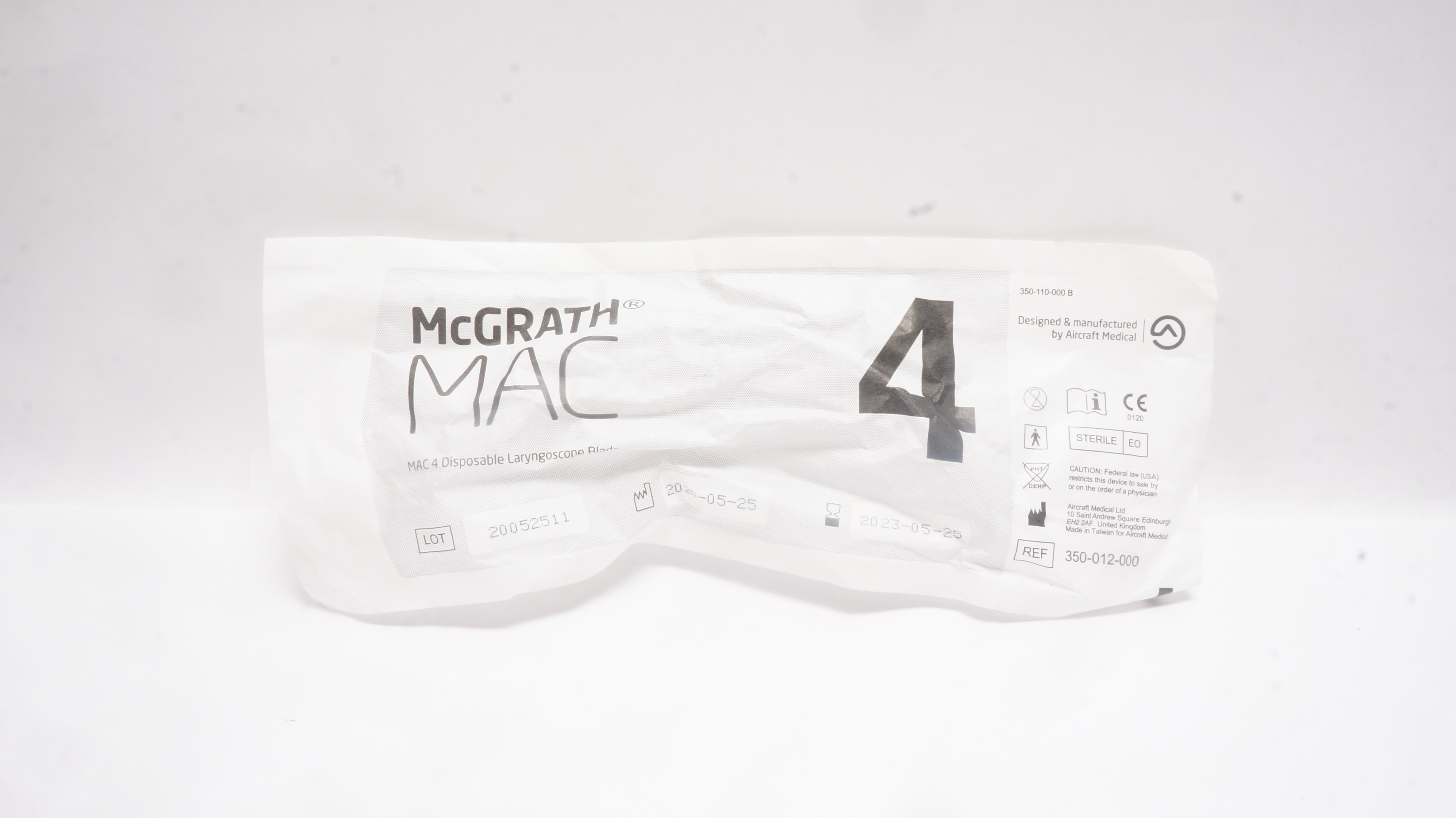 Aircraft Medical 350-012-000 McGrath MAC 4 Disposable Laryngoscope Blade (x)