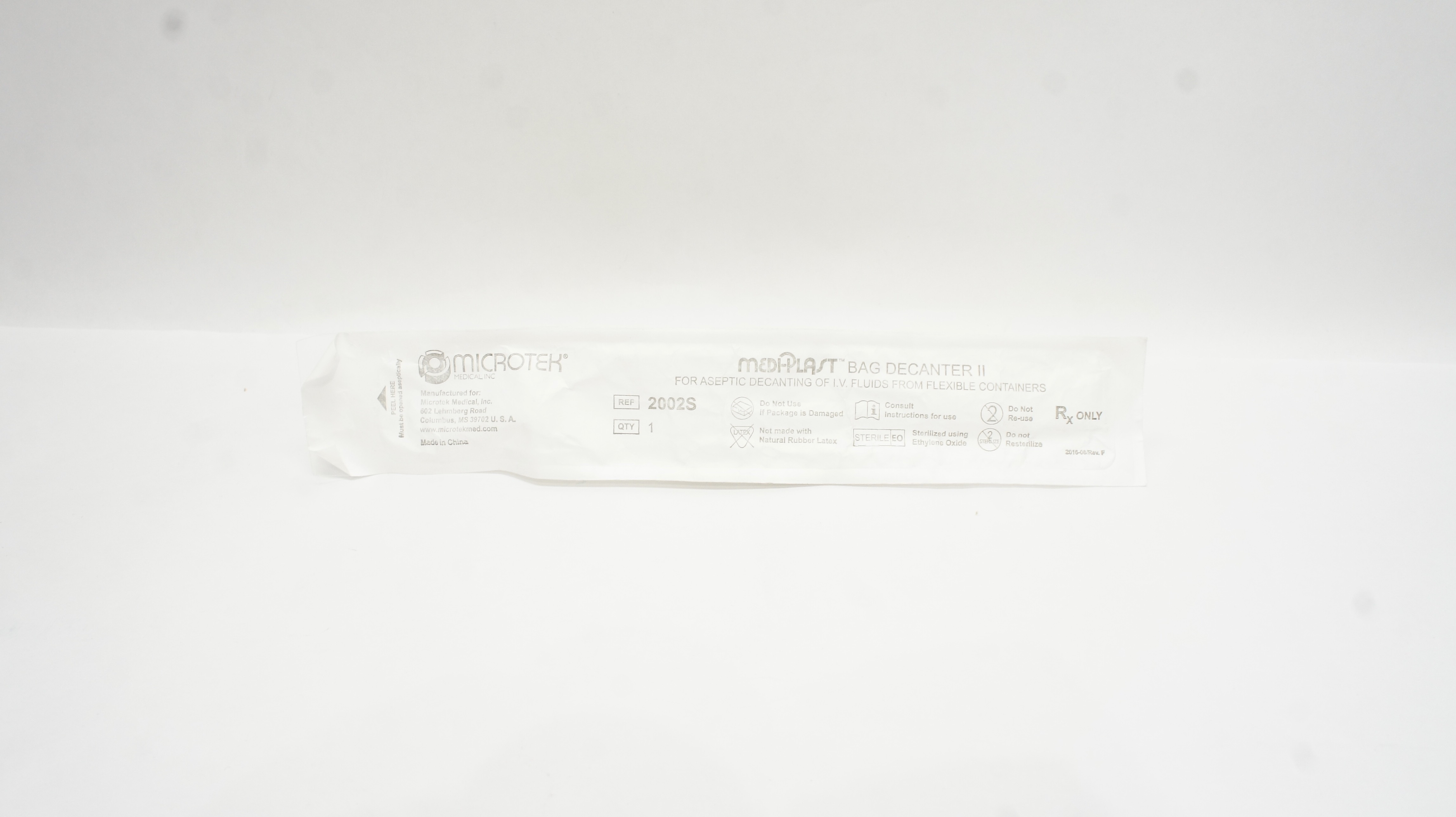 Microtek 2002S MediPlast Bag Decanter II (x)