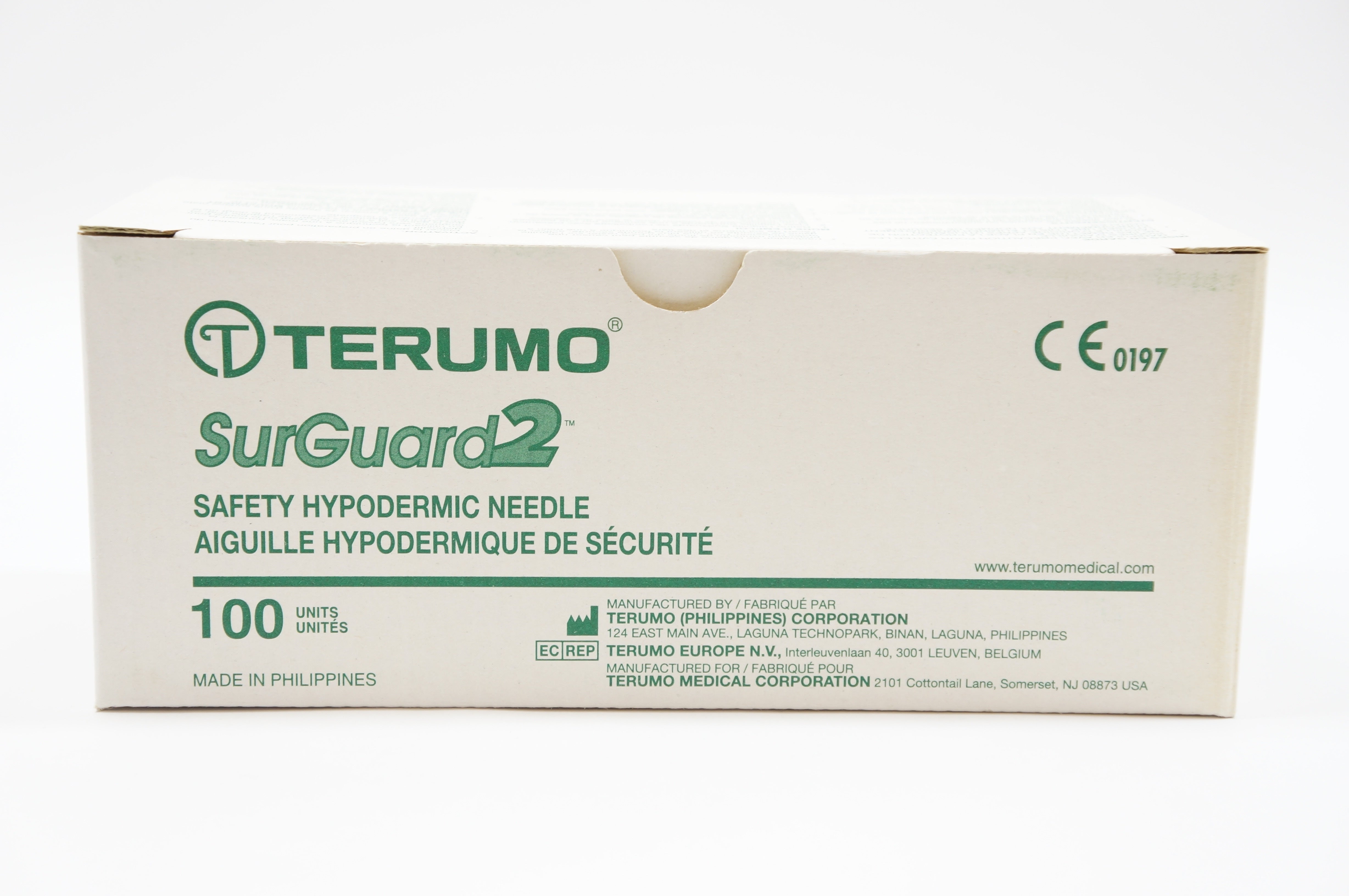 Terumo SG2-2125 SurGuard2 Safety Ndle 21G x 1inch (x) - Box of 100