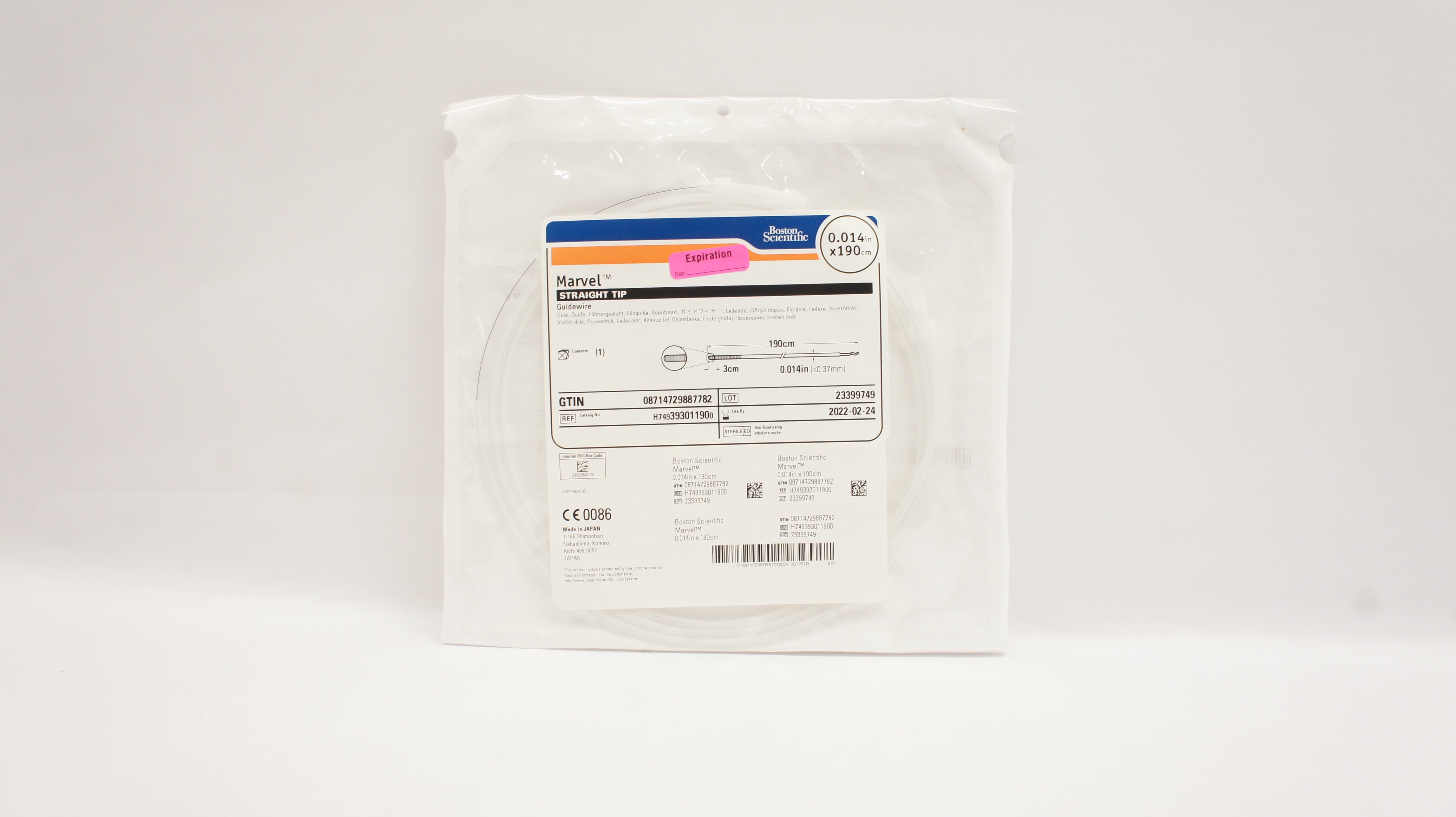 Boston Scientific 39301190 Marvel Straight Tio Guidewire 0.014 inch x 190cm (x)